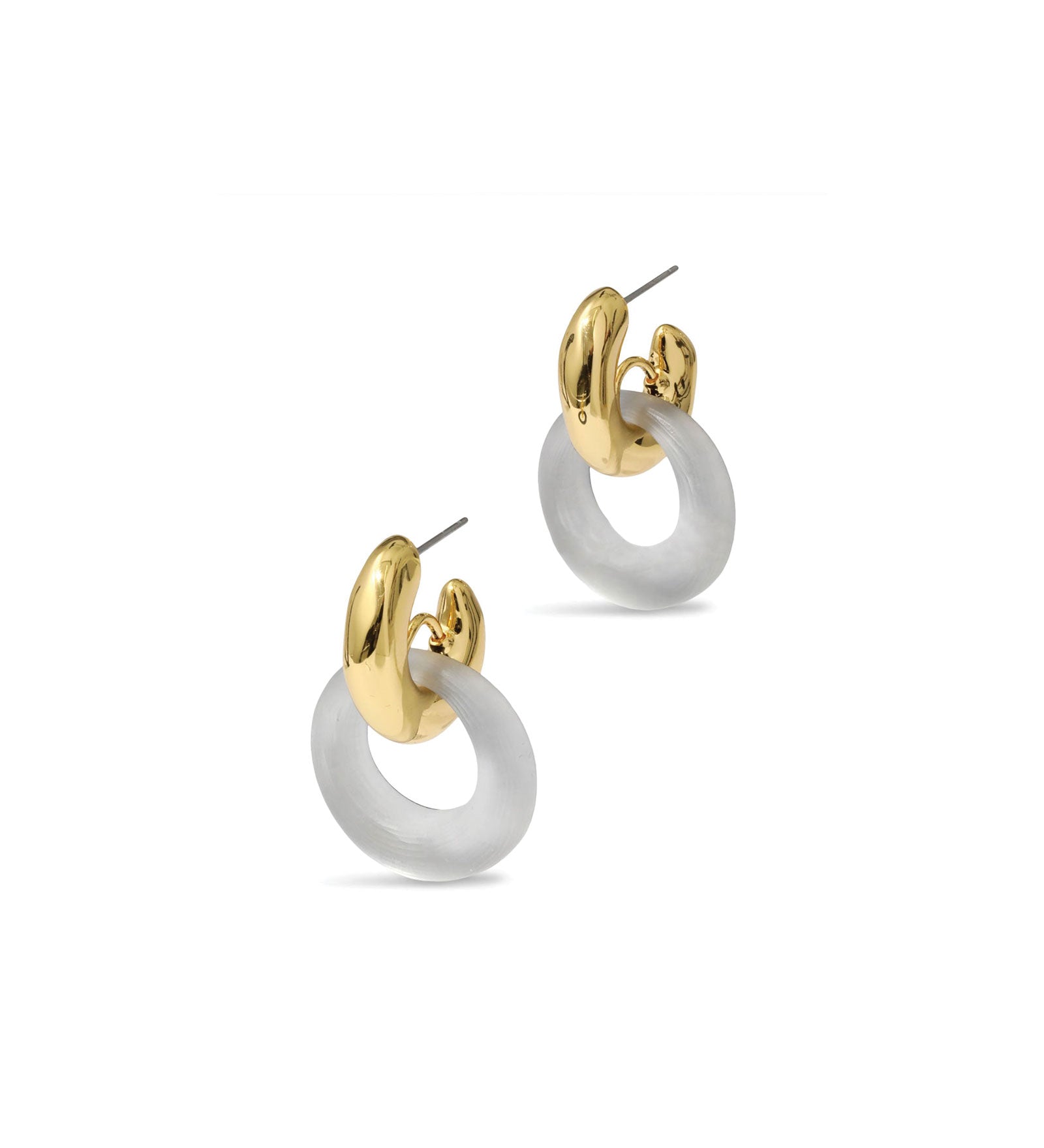 Alexis Bittar-Luminous Lucite Door Knocker Earrings-Earrings-14k Gold Plated, Pewter Lucite-Blue Ruby Jewellery-Vancouver Canada