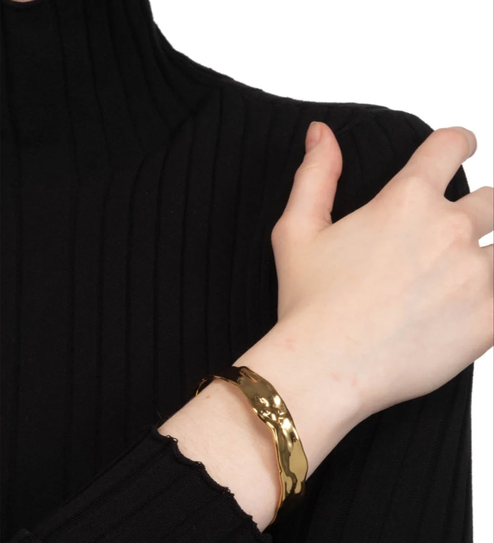 Brut Strap Bangle Bracelet 14k Gold Plated