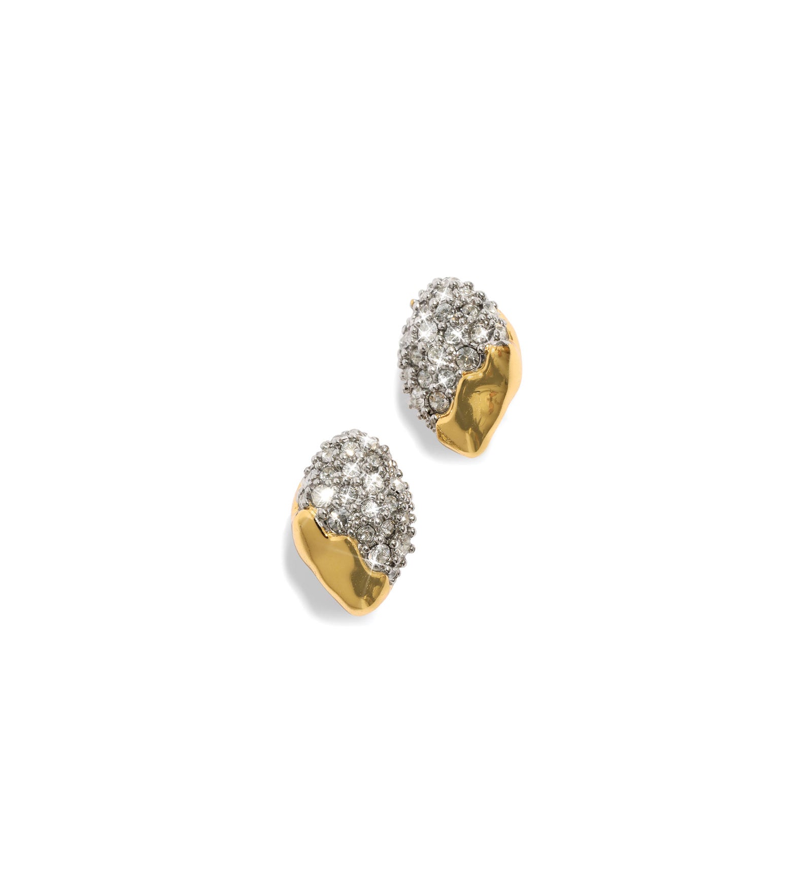 Alexis Bittar-Solanales Crystal Tiny Pebble Stud Earrings-Earrings-14k Gold Plated, Crystal-Blue Ruby Jewellery-Vancouver Canada