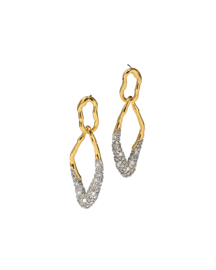 Alexis Bittar-Solanales Double Link Post 
Earring-Earrings-14k Gold Plated, Rhodium-tone Plated Brass-Blue Ruby Jewellery-Vancouver Canada