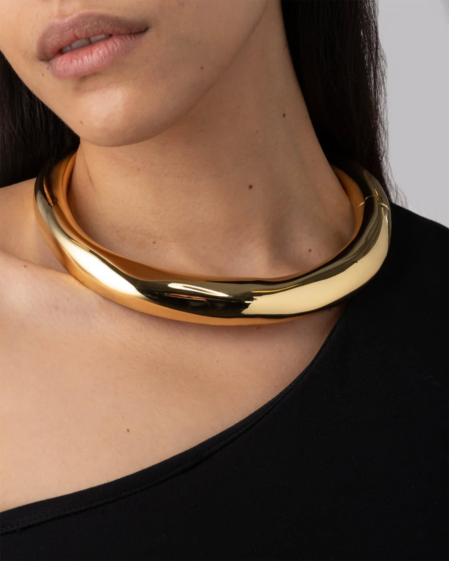 Metal Hinge Collar 14k Gold Plated
