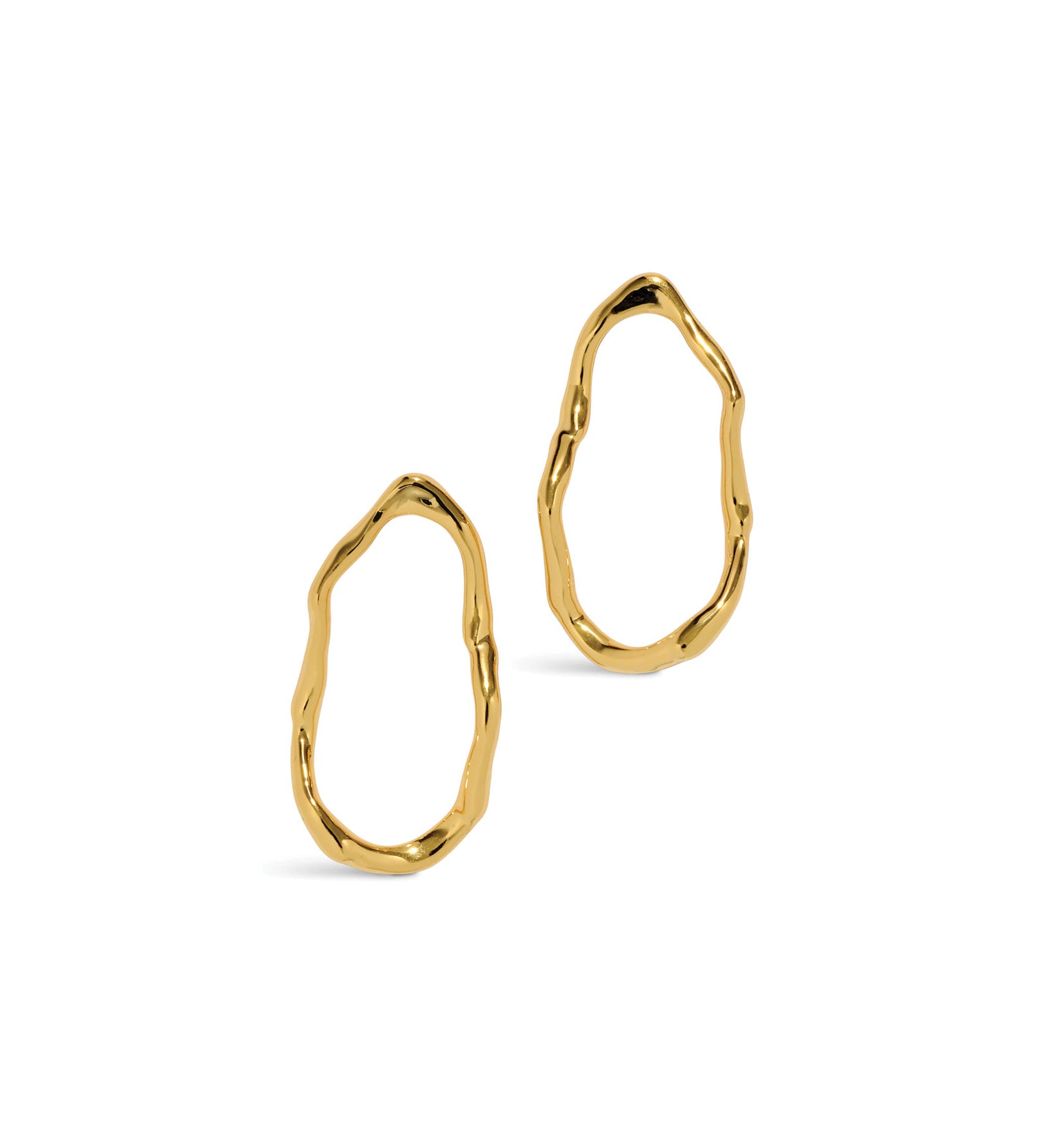 Brut Gold Open
Oval Post Earrings 14k Gold Plated Brass
