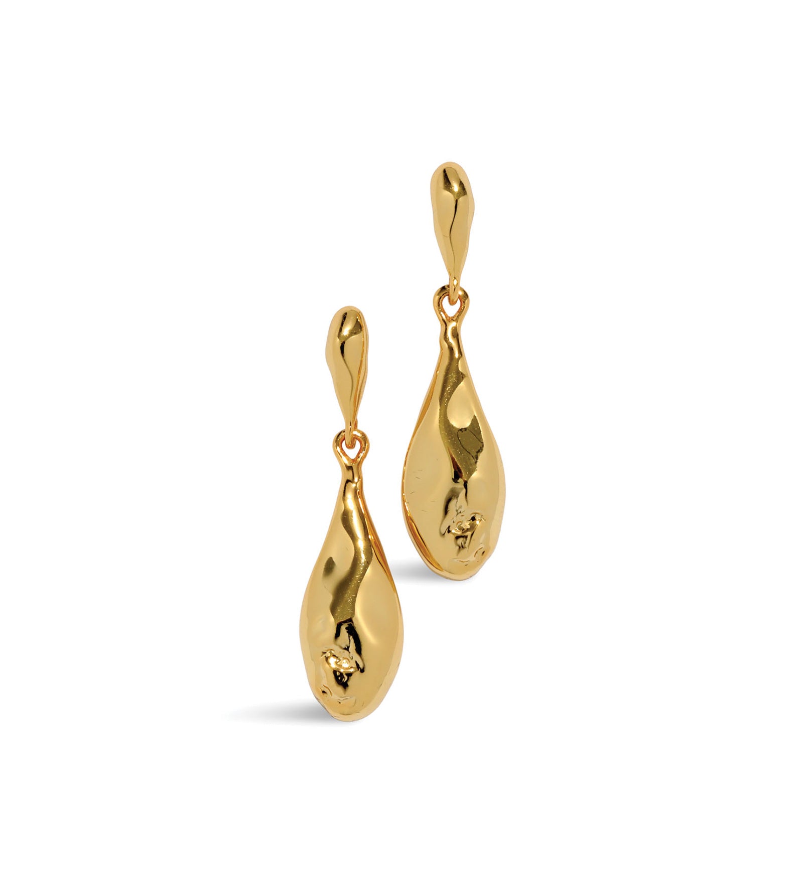 Brut Gold Teardrop
Post Earrings 14k Gold Plated Brass