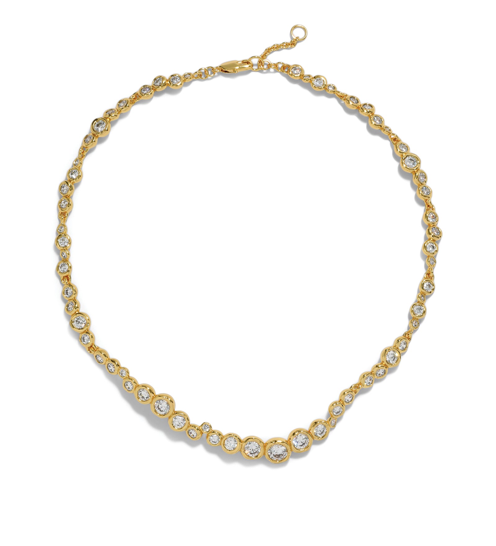 Asterales Gold CZ
All Around Necklace 14k Gold Plated, Cubic Zirconia