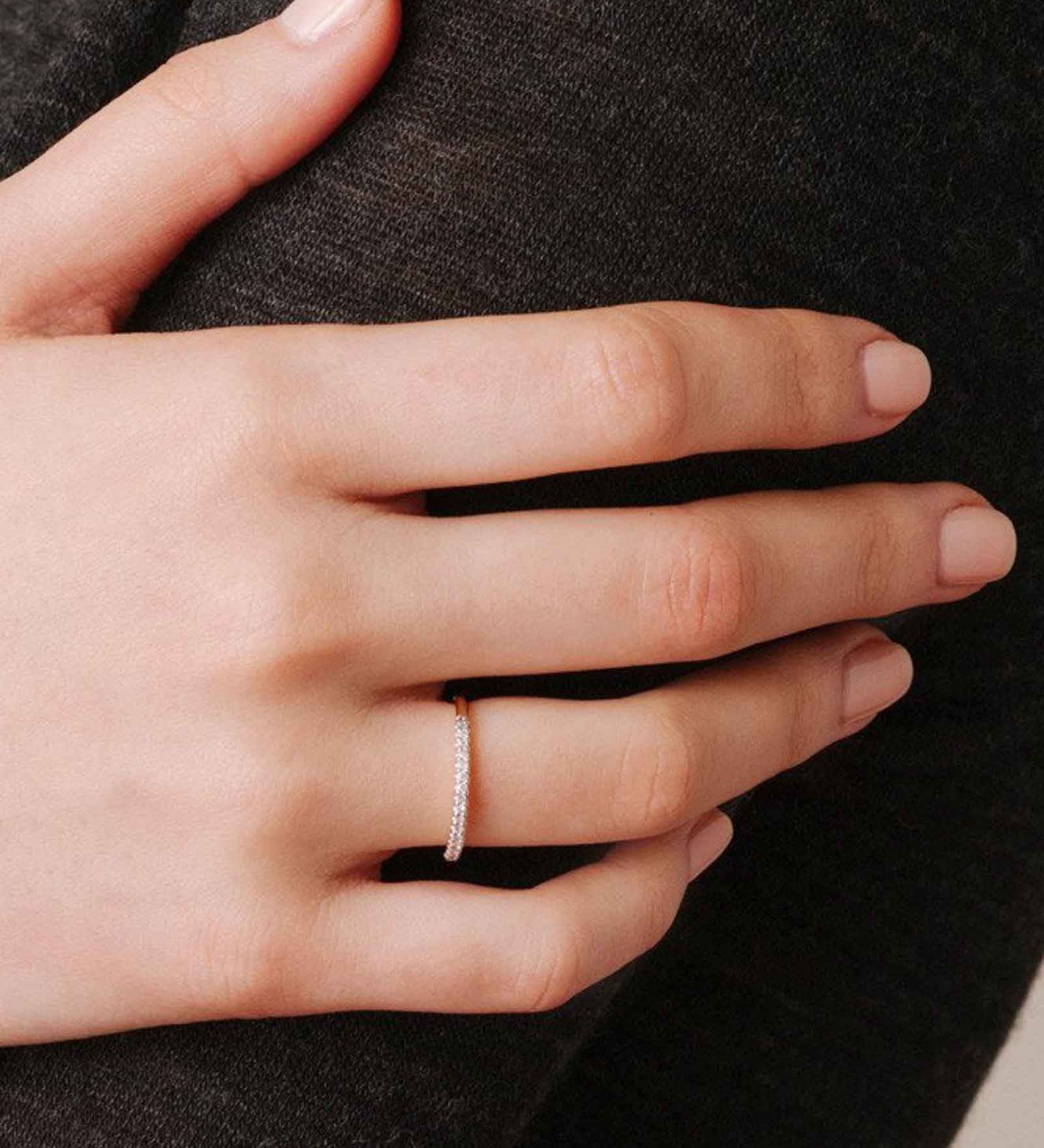 Pavé Band Ring 14k Yellow Gold, Diamond / 5