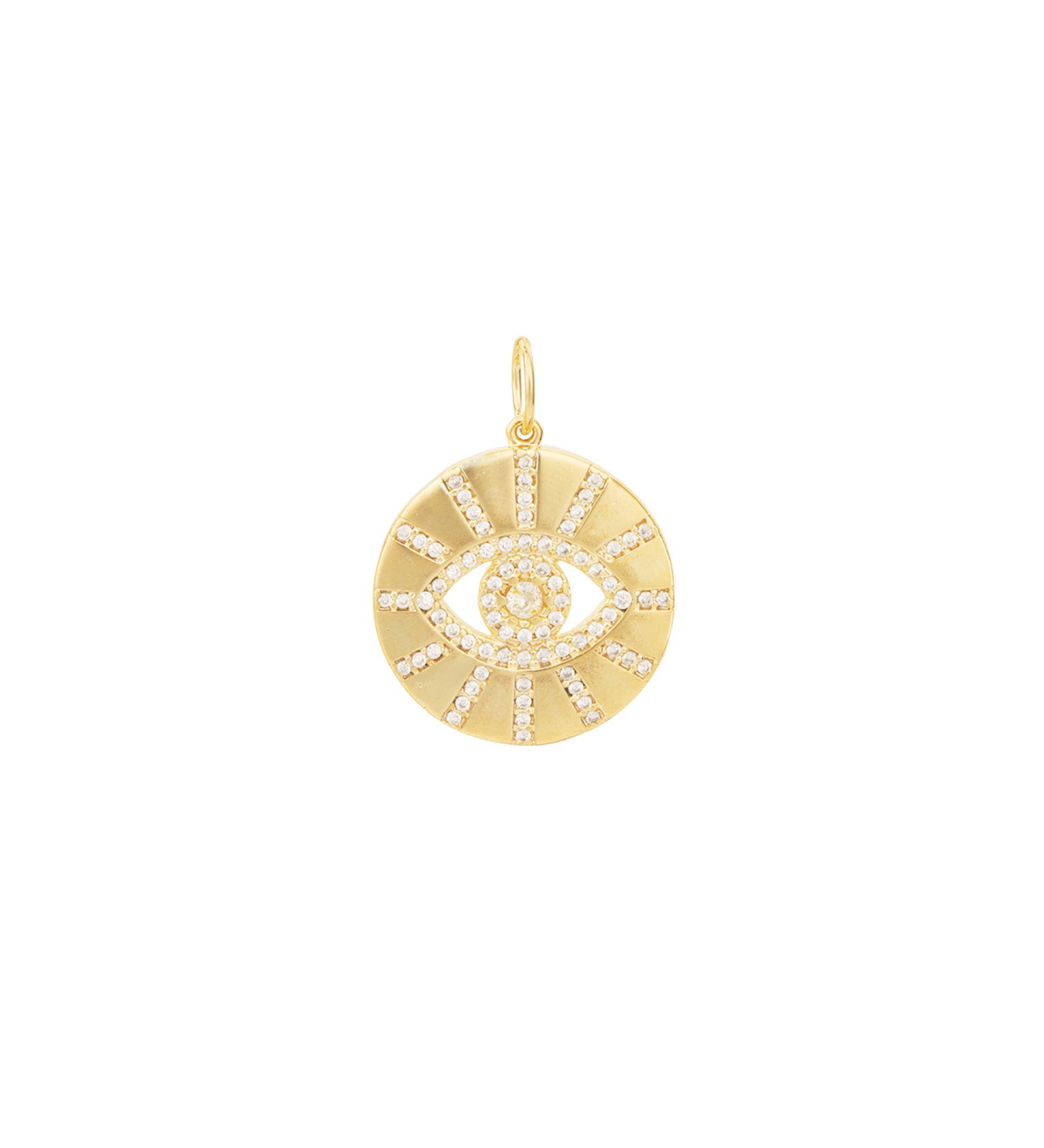Evil Eye Pavé Charm 18k Gold Plated, Cubic Zirconia