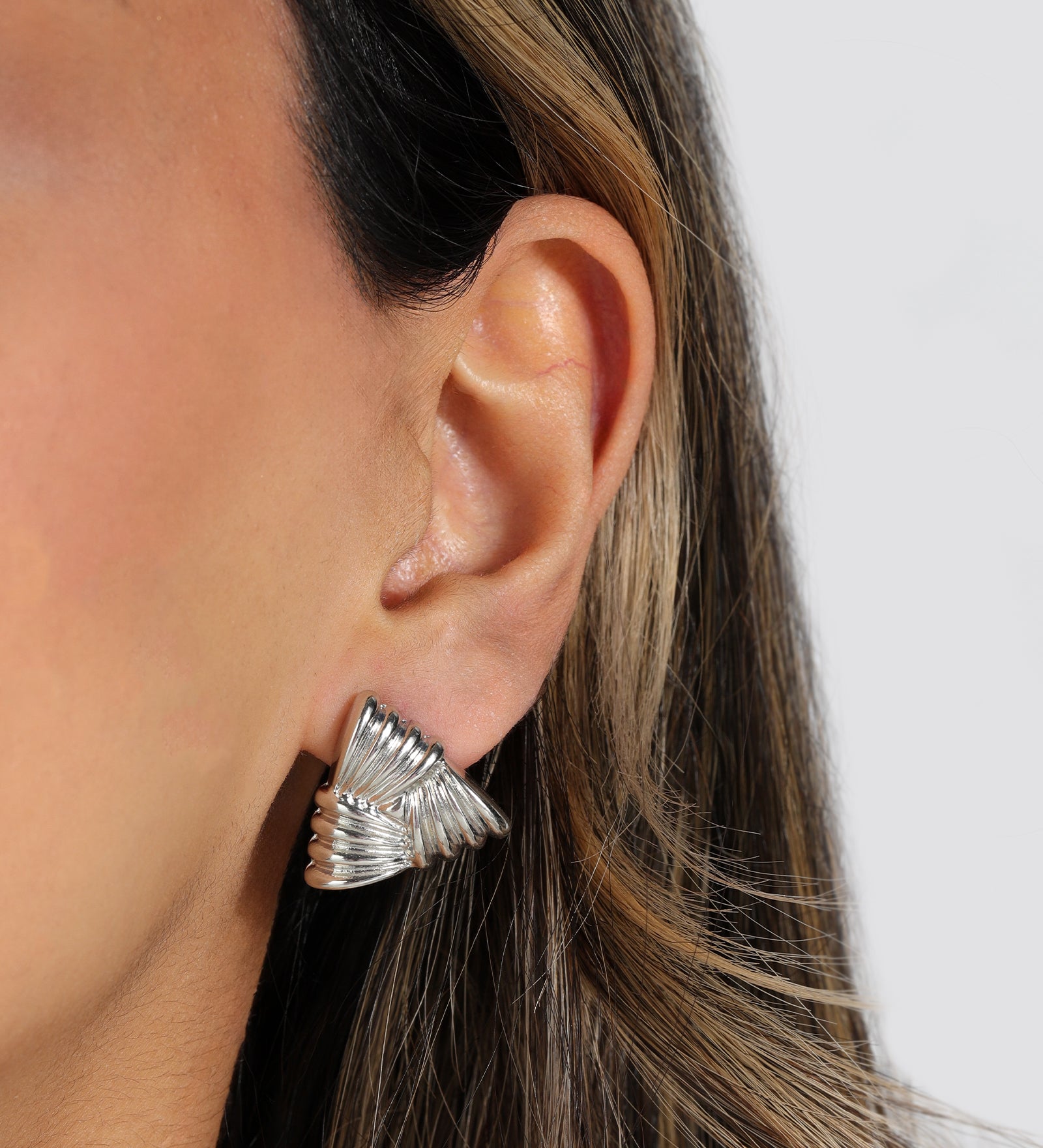 Baseline-Woven Triangle Studs-Earrings-Blue Ruby Jewellery-Vancouver Canada
