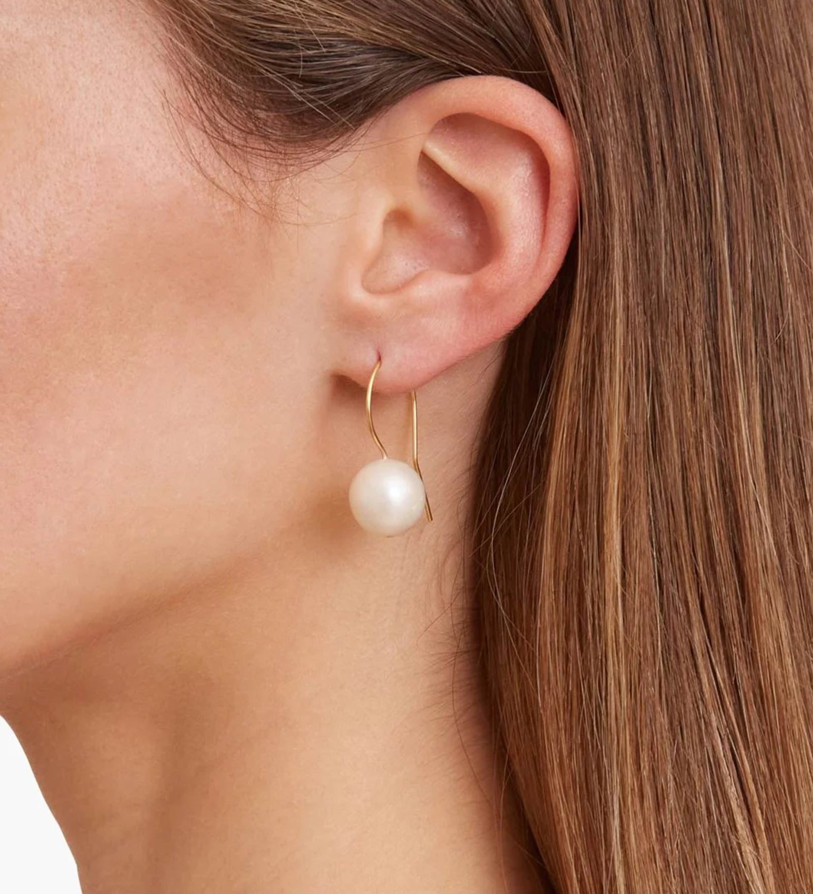 Chan Luu-Baroque Pearl Hooks-Earrings-18k Gold Vermeil, White Pearl-Blue Ruby Jewellery-Vancouver Canada