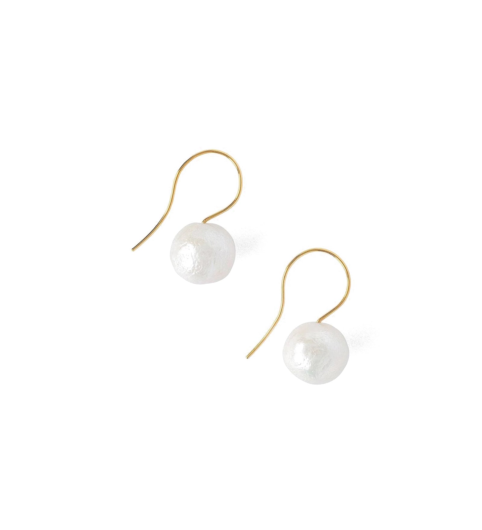 Chan Luu-Baroque Pearl Hooks-Earrings-18k Gold Vermeil, White Pearl-Blue Ruby Jewellery-Vancouver Canada