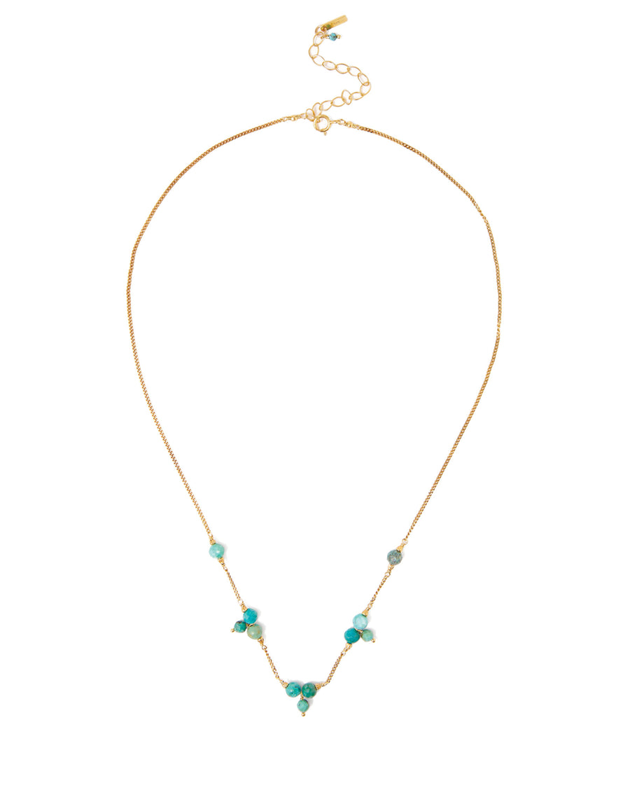 Trillium Station Turquoise Necklace 18k Gold Vermeil, Turquoise