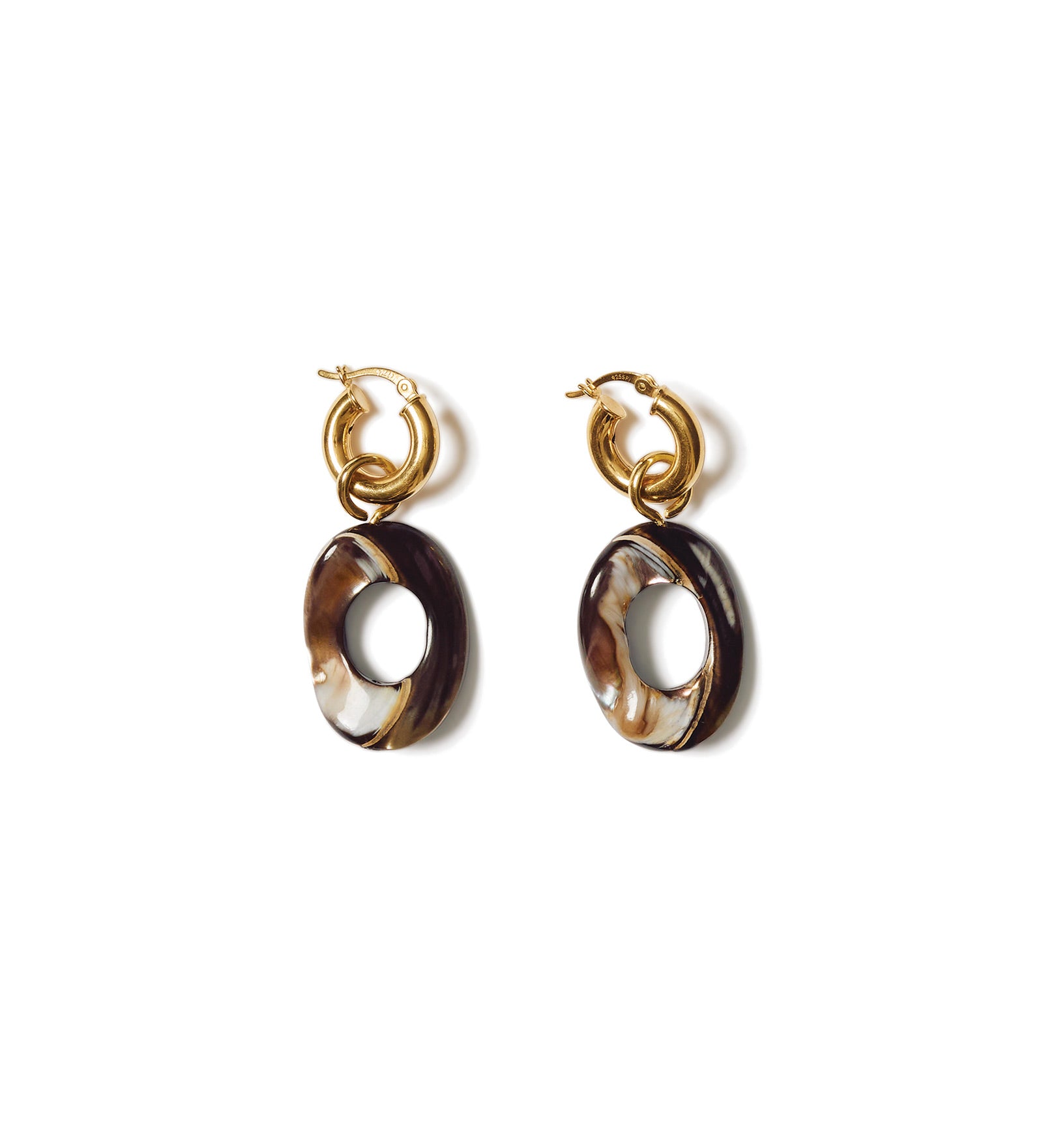 Cut Out Mother of Pearl Earrings 18K Gold Vermeil, Mother of Pearl