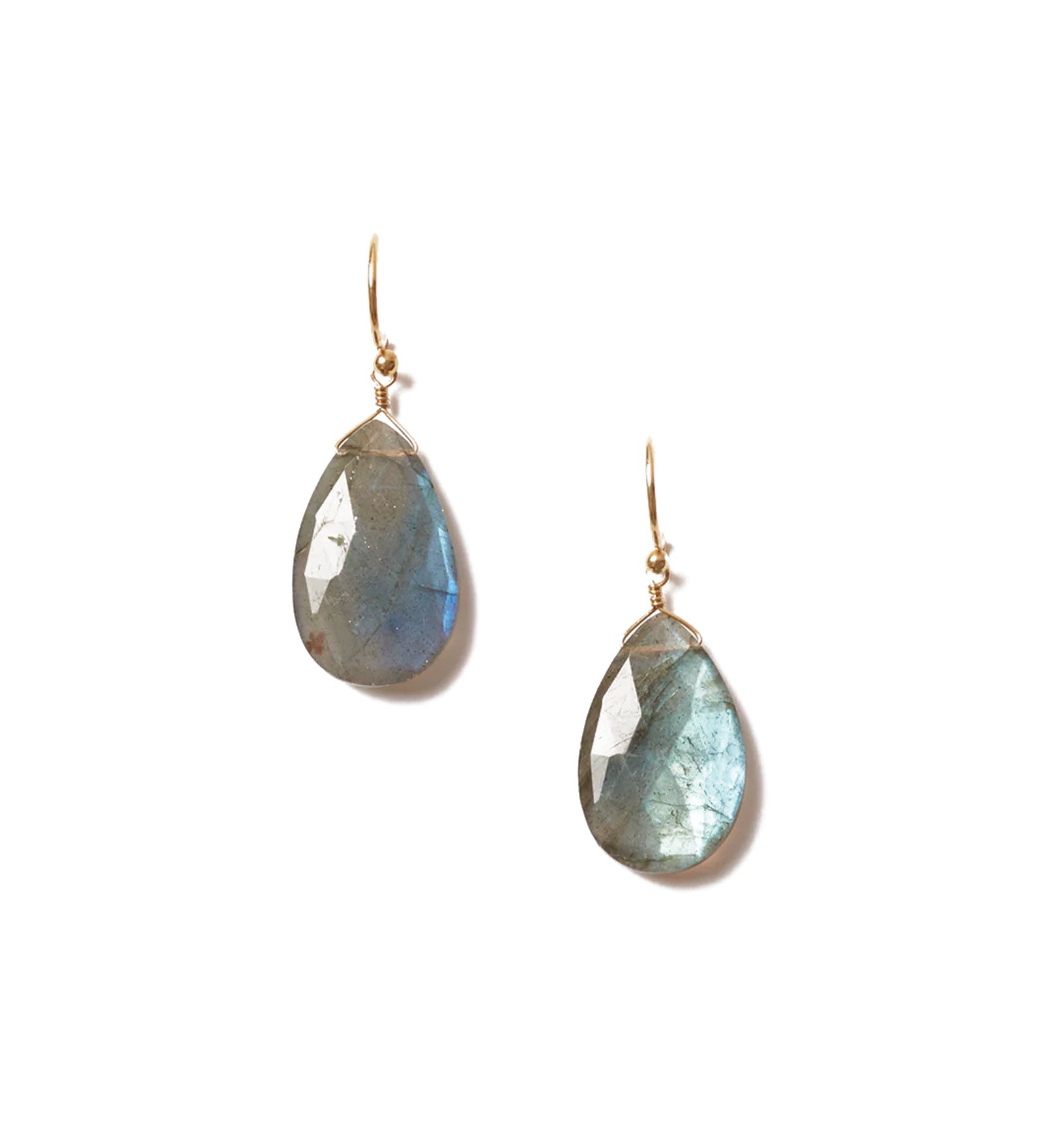 Yasmine Earrings 18k Gold Vermeil, Labradorite