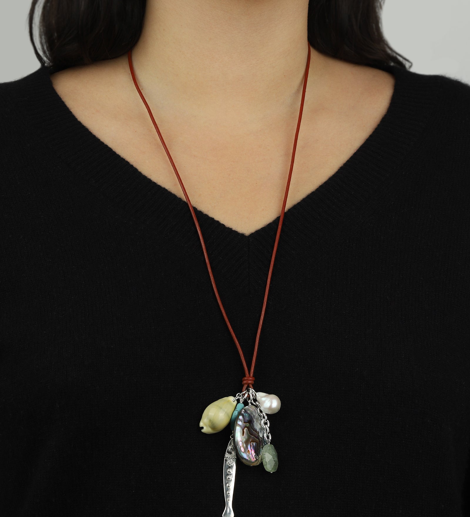 Chan Luu-Fisherman's Charm Necklace-Necklaces-Blue Ruby Jewellery-Vancouver Canada