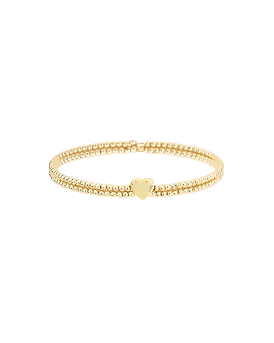 Cause We Care-Beaded 2 Row Heart Bracelet | 2mm-Bracelets-14k Gold Filled, 14k Gold Vermeil-Blue Ruby Jewellery-Vancouver Canada