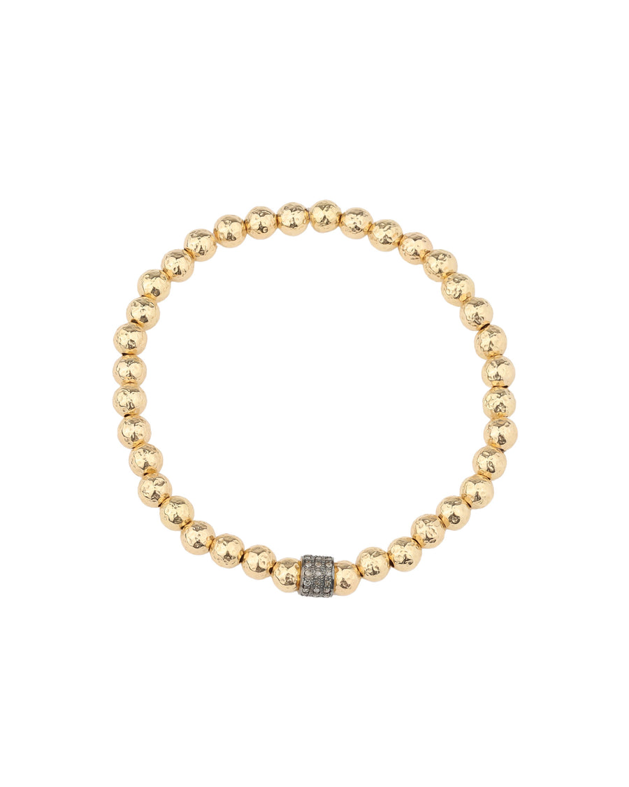 Cause We Care-Hammered Beaded Diamond Rondelle Bracelet | 5mm-Bracelets-14k Gold Filled, Oxidized Silver-Blue Ruby Jewellery-Vancouver Canada