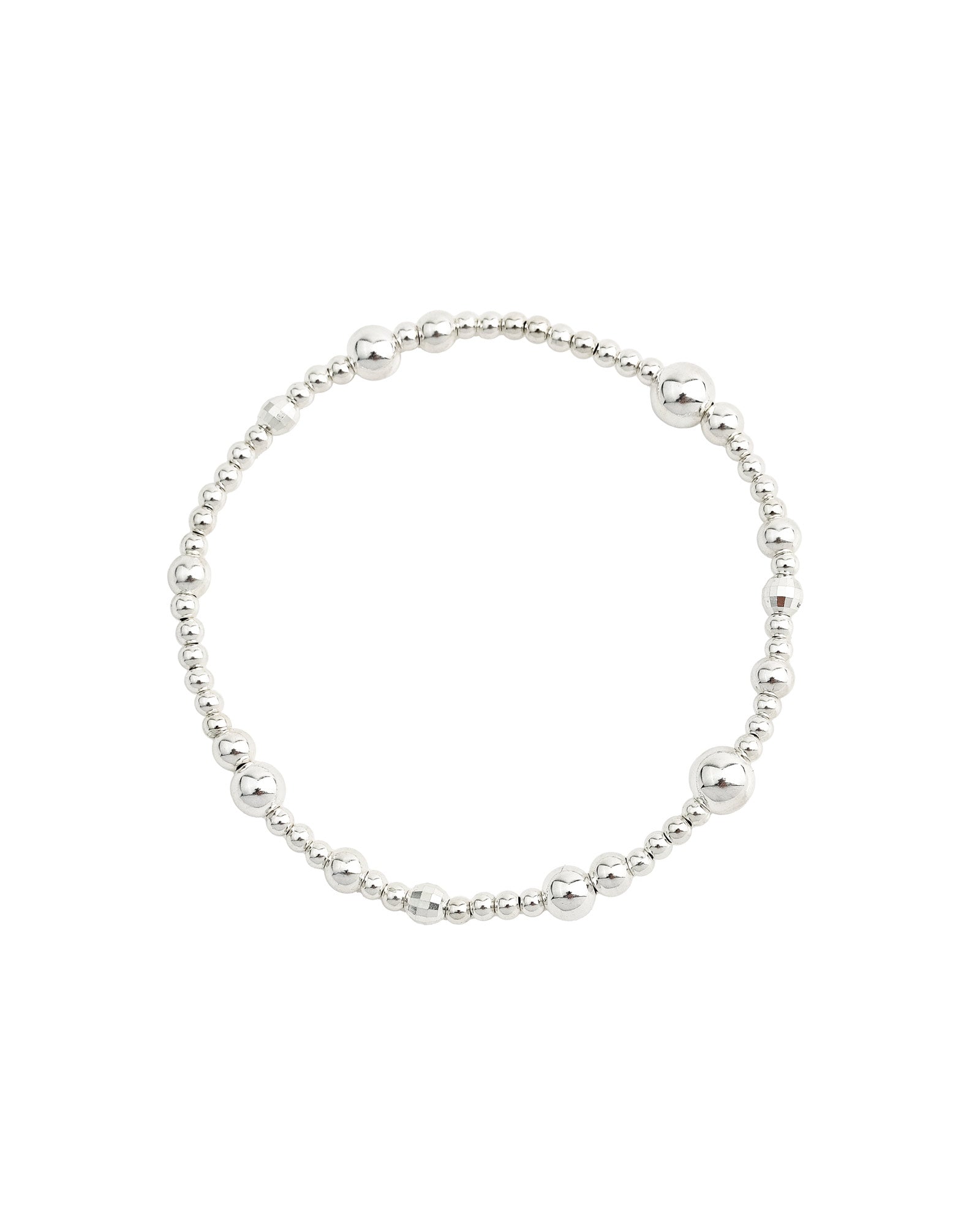 Cause We Care Mixed Beaded Bracelet Sterling Silver