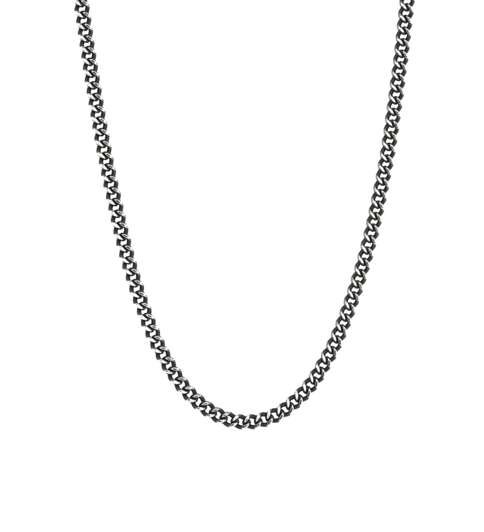 Curb Chain Necklace | 2.8mm Oxidized Sterling Silver / 18" - 20"