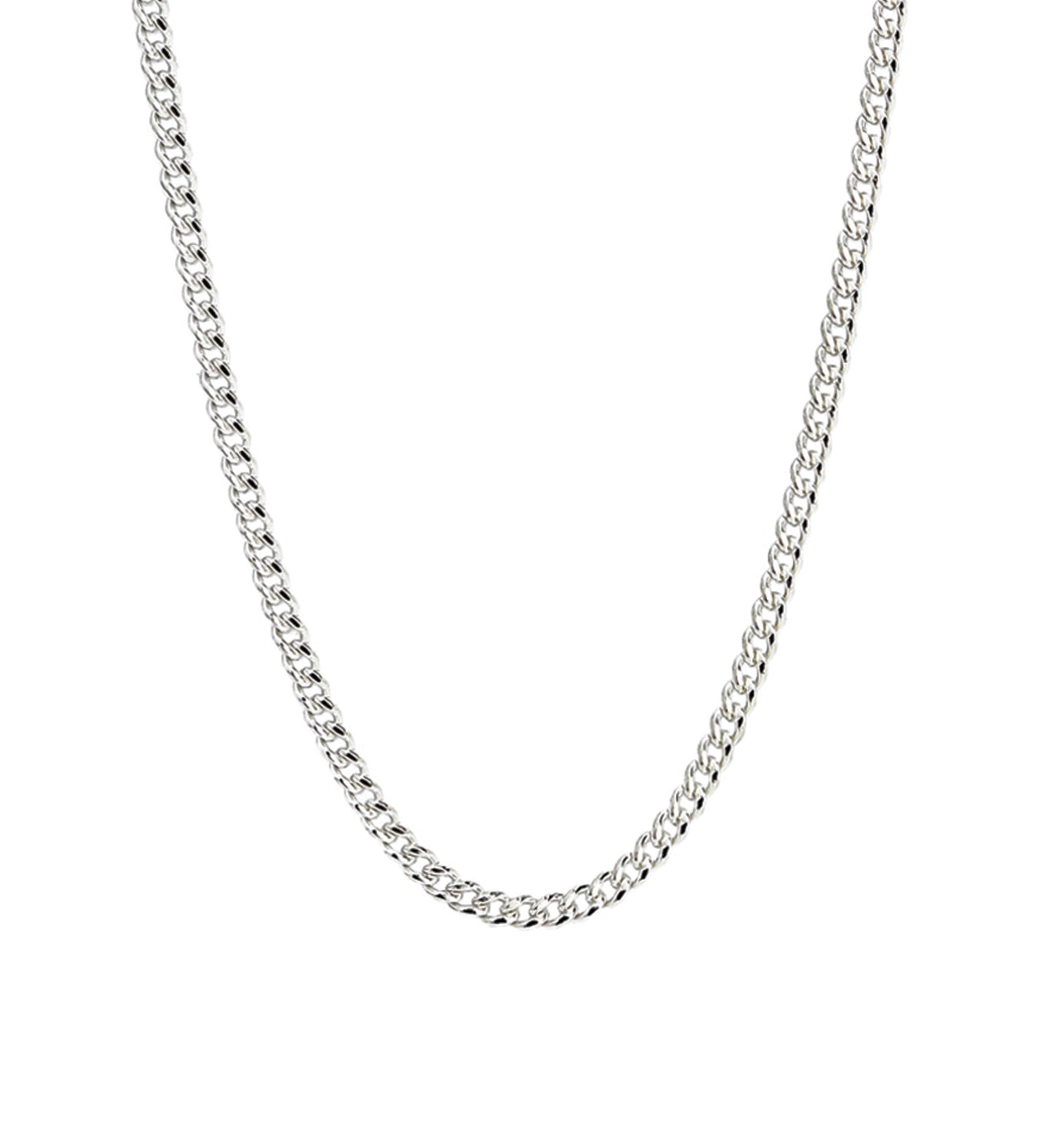 Curb Chain Necklace | 2.8mm Sterling Silver / 18" - 20"
