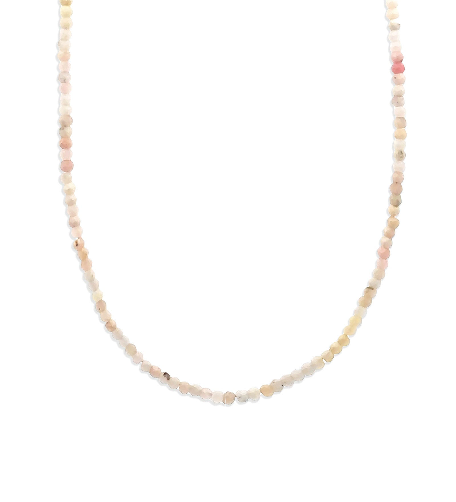 Pink Opal Beaded Necklace 14k Gold Filled, Pink Opal