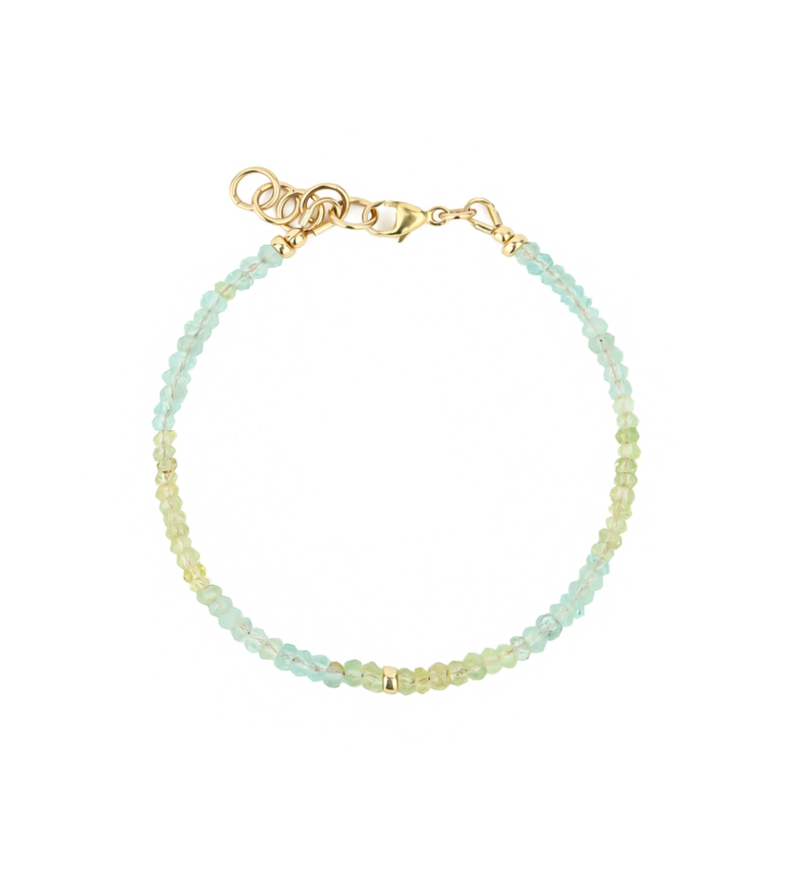 Gem Jar-Aquamarine Single Rondelle Bracelet | 3mm-Bracelets-14k Gold Filled, Aquamarine-Blue Ruby Jewellery-Vancouver Canada