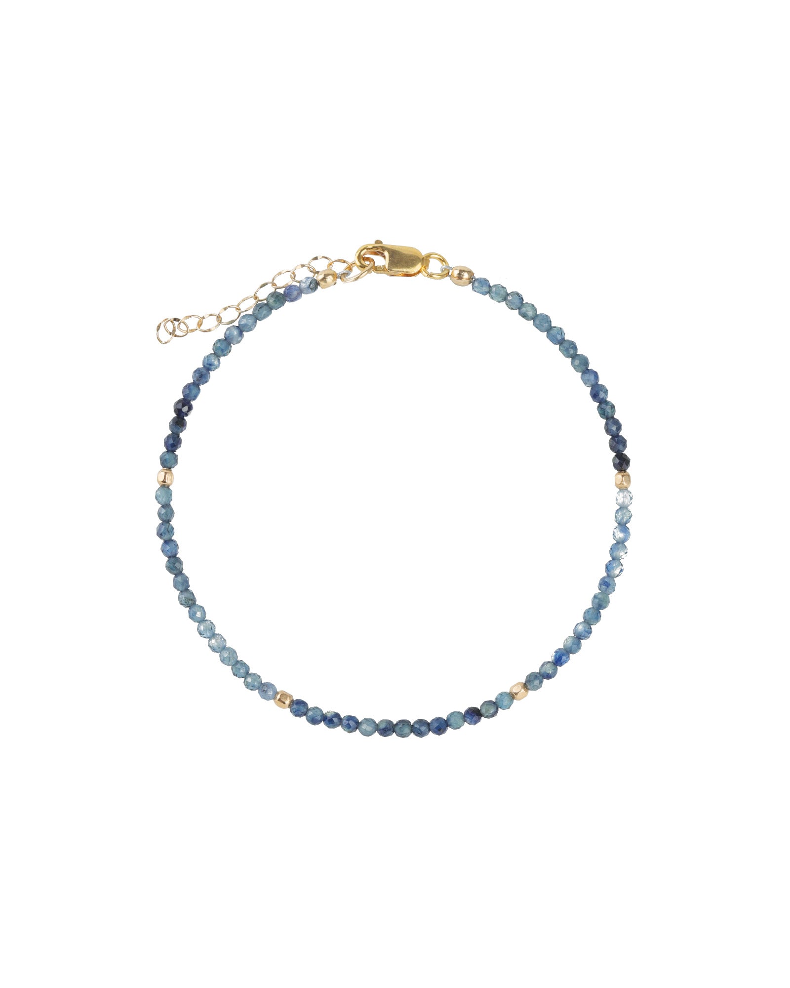 Gem Jar Blue Sapphire Four Bead Bracelet Blue Ruby