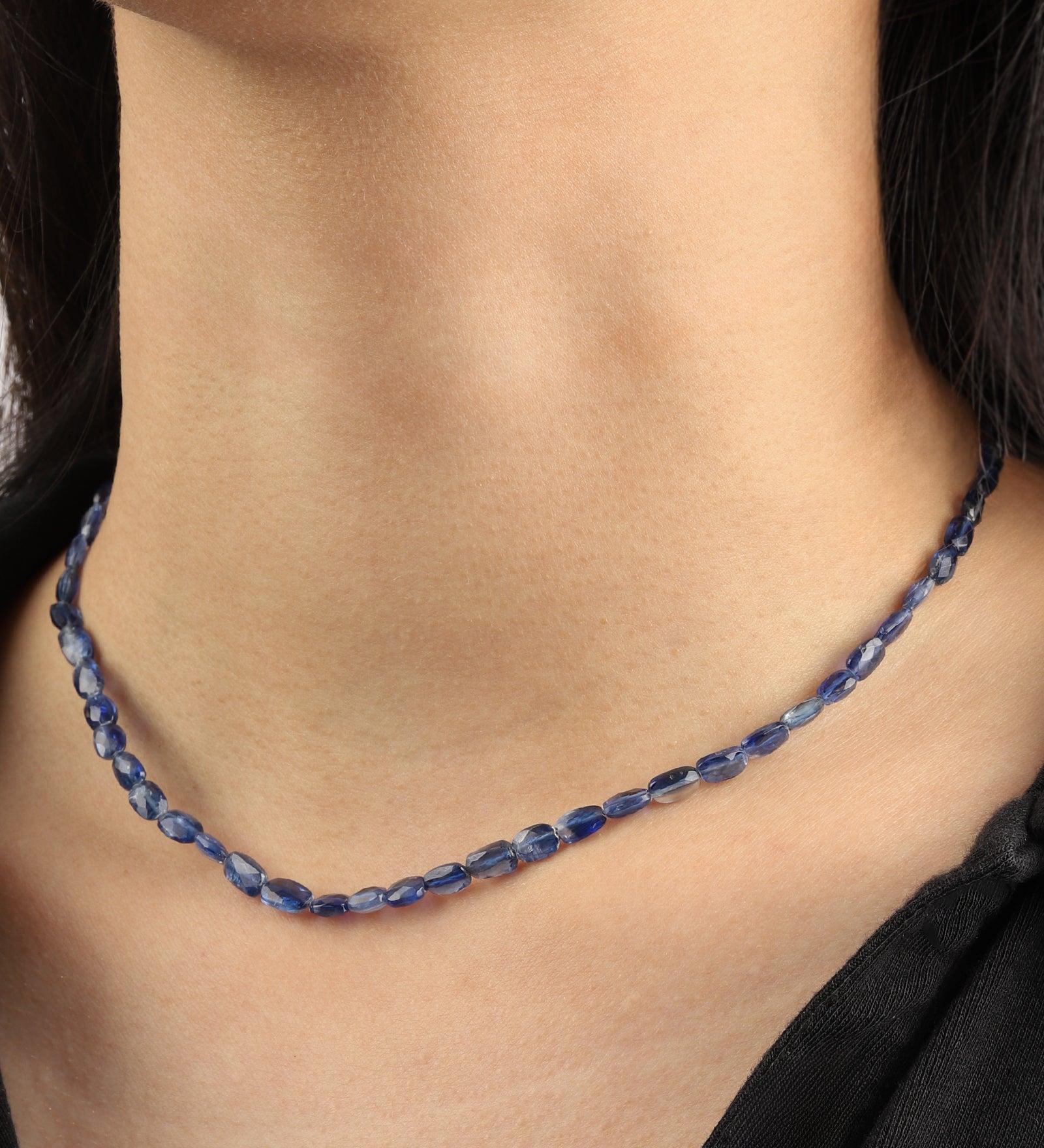 Gem Jar-Blue Kyanite Beaded Necklace-Necklaces-Blue Ruby Jewellery-Vancouver Canada