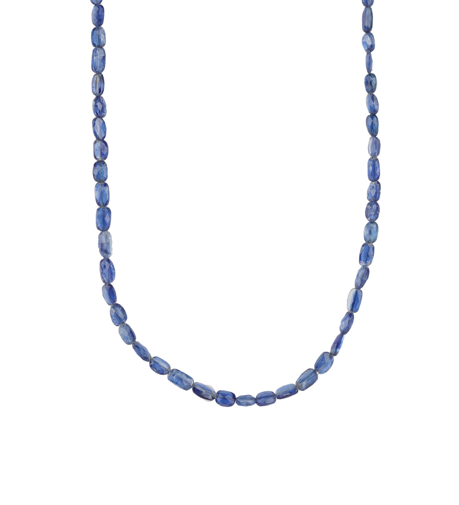 Blue Kyanite Beaded Necklace 14k Gold Filled, Blue Kyanite