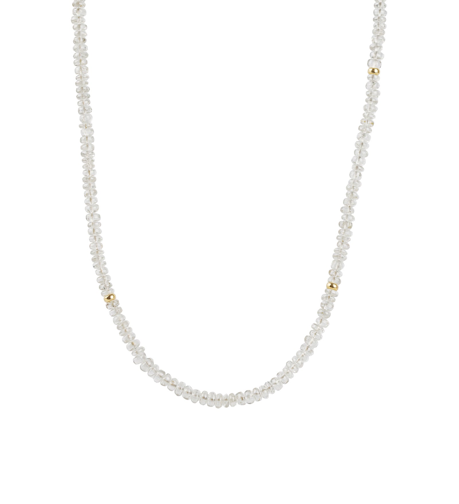 White Zircon Beaded Necklace 14k Gold Filled, White Zircon