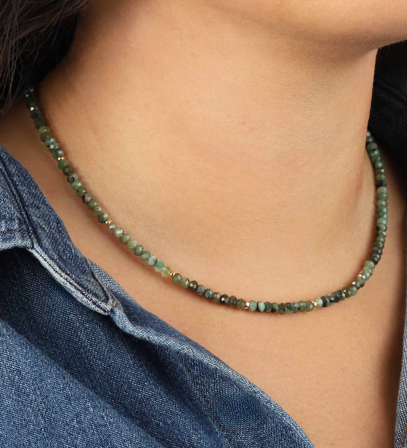 Gem Jar-Emerald Beaded Necklace-Necklaces-Blue Ruby Jewellery-Vancouver Canada