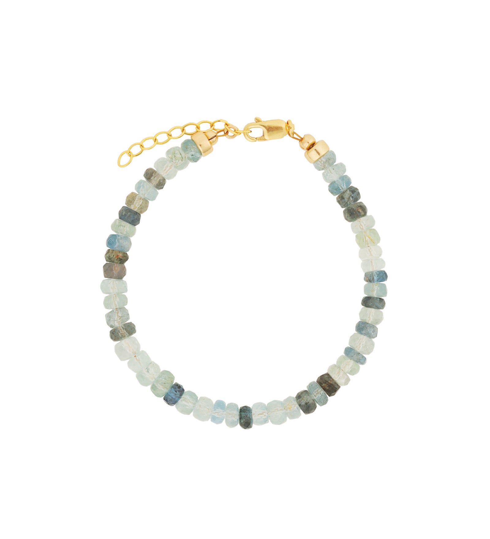 Moss Aquamarine Bracelet | 5mm 14k Gold Filled, Moss Aquamarine