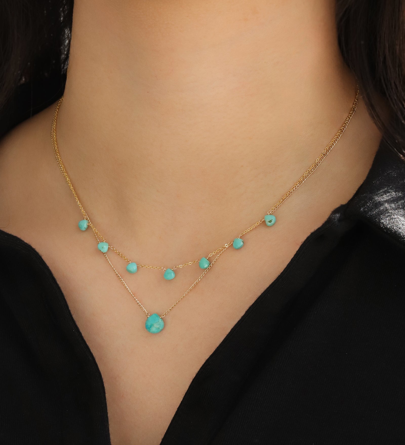 Stoned By Gem Jar-Seven Heart Stone Drop Necklace-Necklaces-Blue Ruby Jewellery-Vancouver Canada