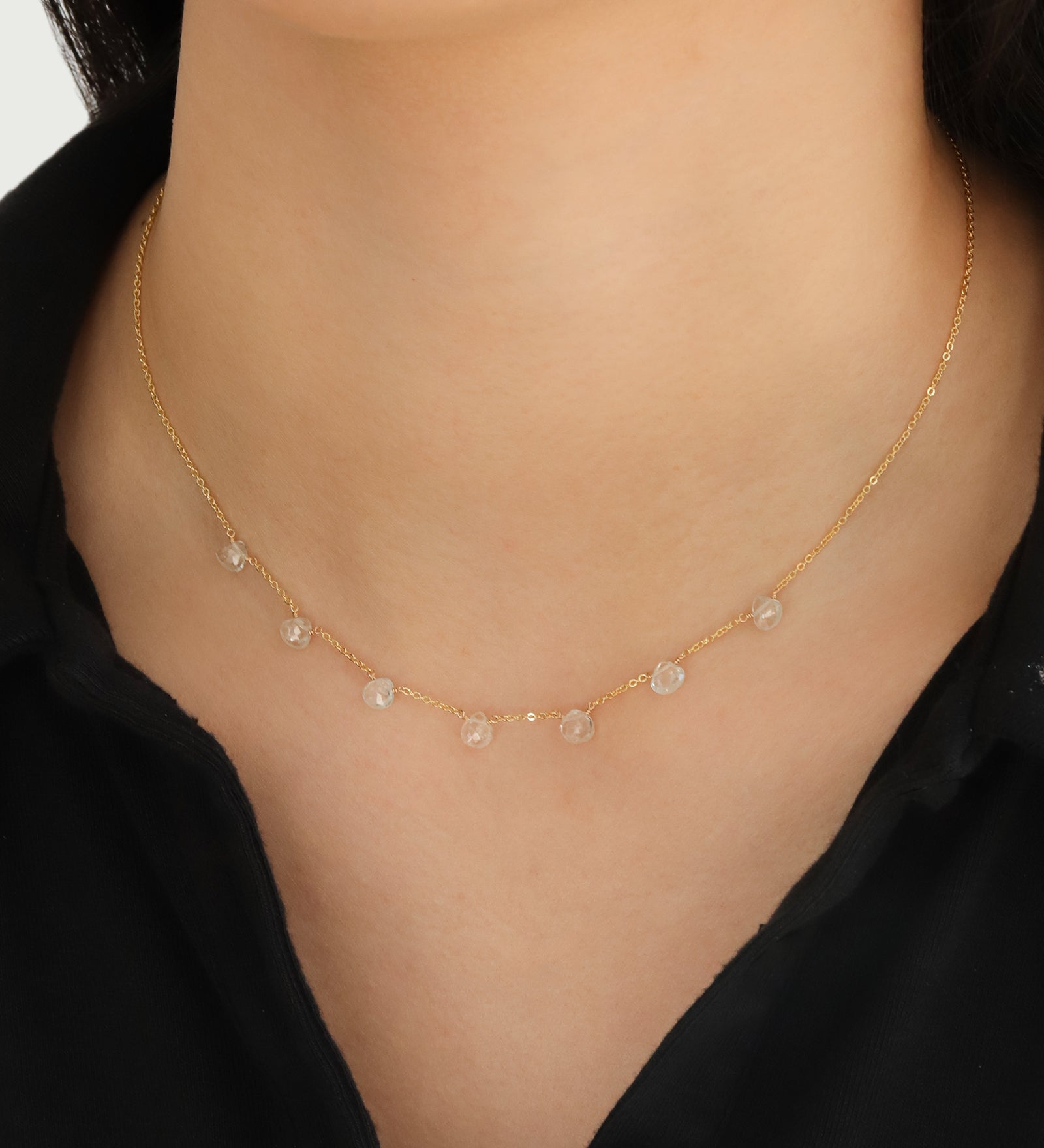 Stoned By Gem Jar-Seven Heart Stone Drop Necklace-Necklaces-Blue Ruby Jewellery-Vancouver Canada