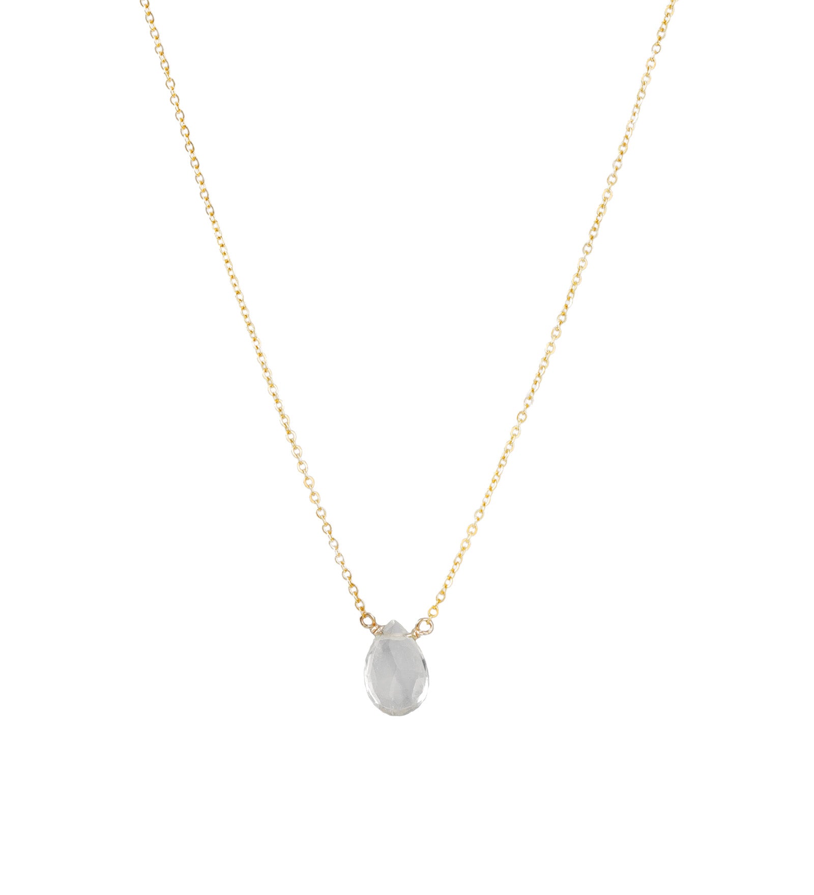 Prasiolite Pear Cable Chain Necklace 14k Gold Filled, Prasiolite