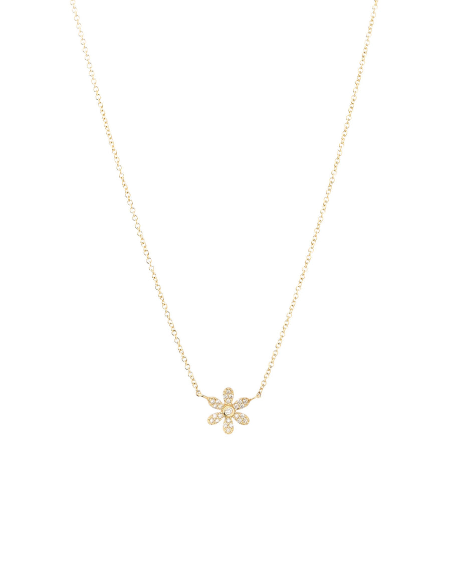 Goldhive-6 Petal Pavé Necklace-Necklaces-14k Yellow Gold, Diamond-Blue Ruby Jewellery-Vancouver Canada