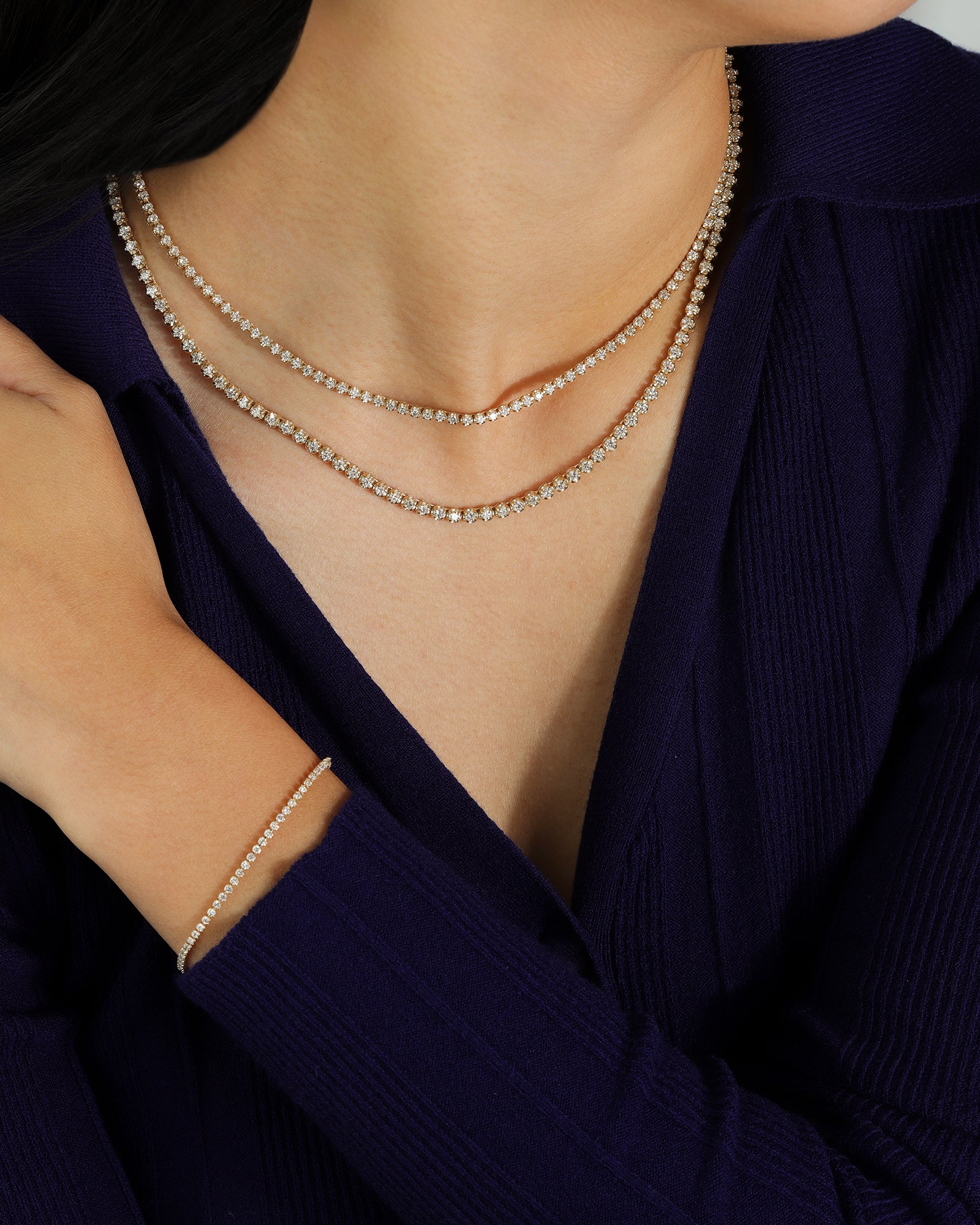 Goldhive-Diamond Tennis Bracelet | Small-Bracelets-14k Yellow Gold, Diamond-Blue Ruby Jewellery-Vancouver Canada