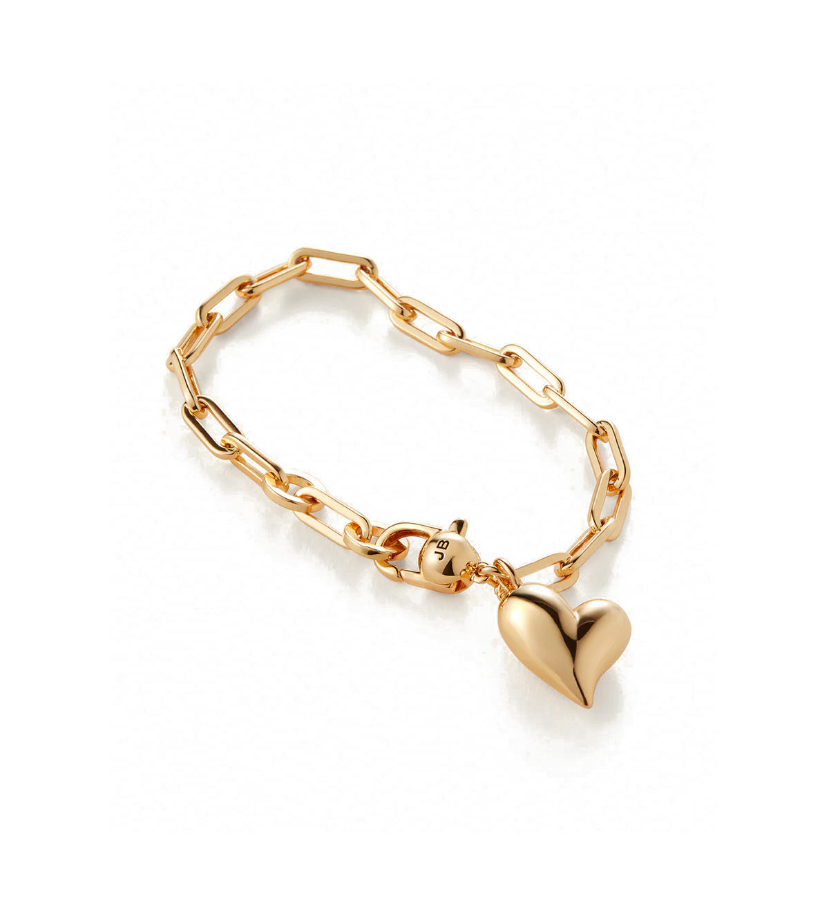 Jenny Bird-Puffy Heart Bracelet-Bracelets-14k Gold Plated-Blue Ruby Jewellery-Vancouver Canada