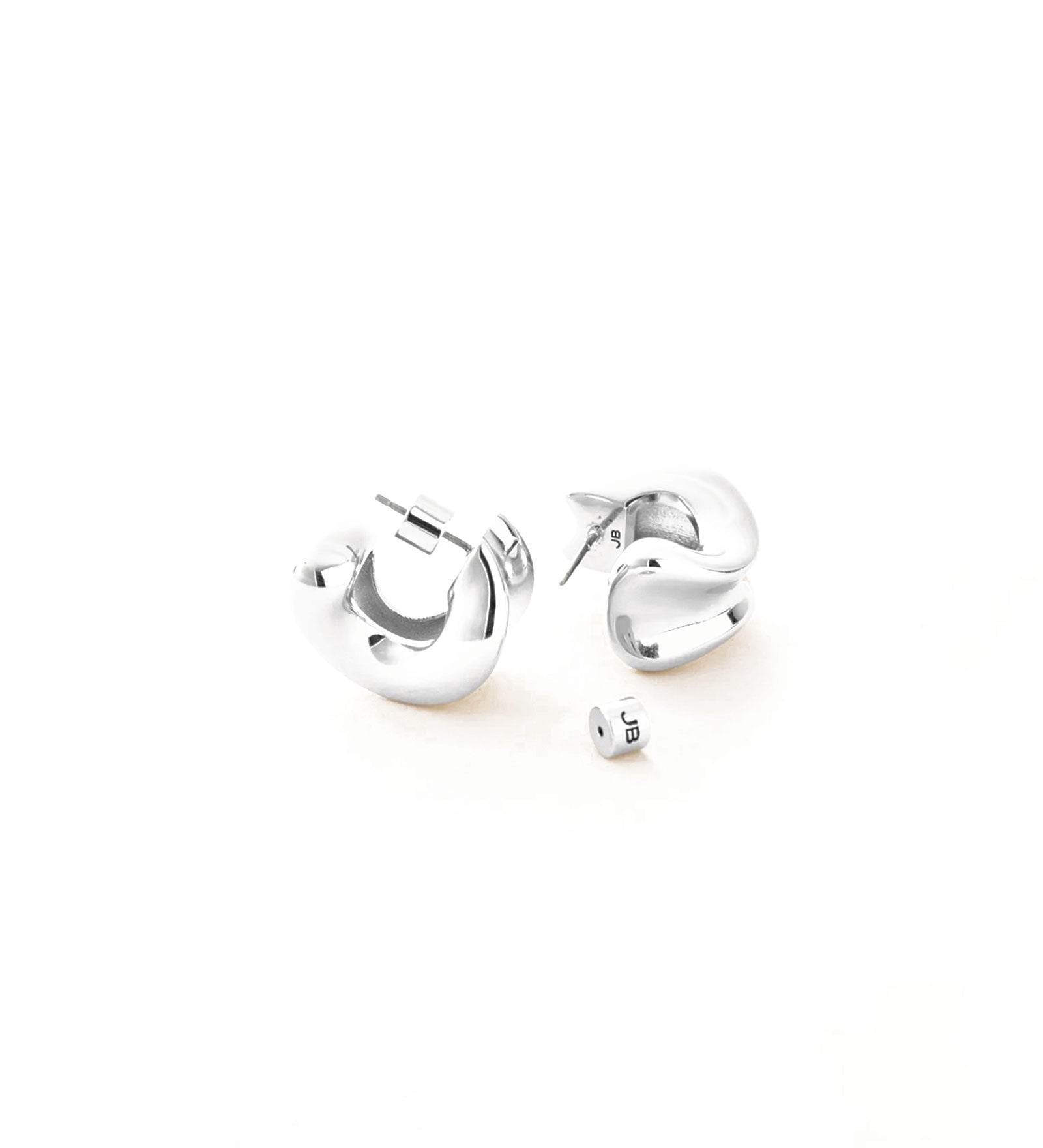 Jenny Bird-Doune Chunky Hoops-Earrings-Silver Plated-Blue Ruby Jewellery-Vancouver Canada