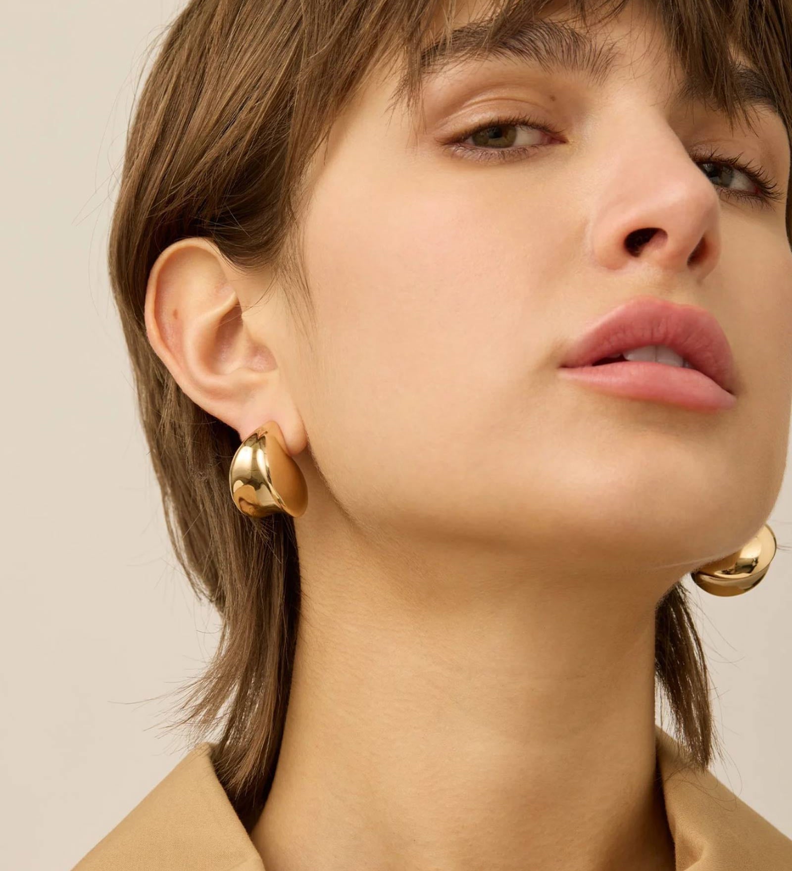 Jenny Bird-Nouveaux Puff Earrings-Earrings-14k Gold Plated-Blue Ruby Jewellery-Vancouver Canada