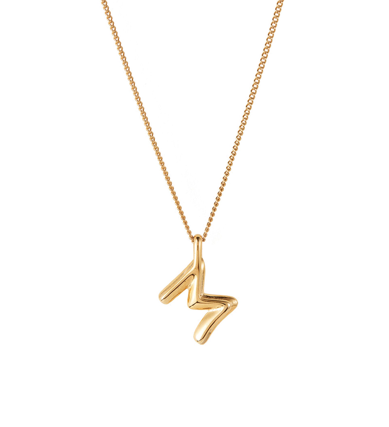 Jenny Bird-Monogram Necklace-Necklaces-Gold Plated-M-Blue Ruby Jewellery-Vancouver Canada