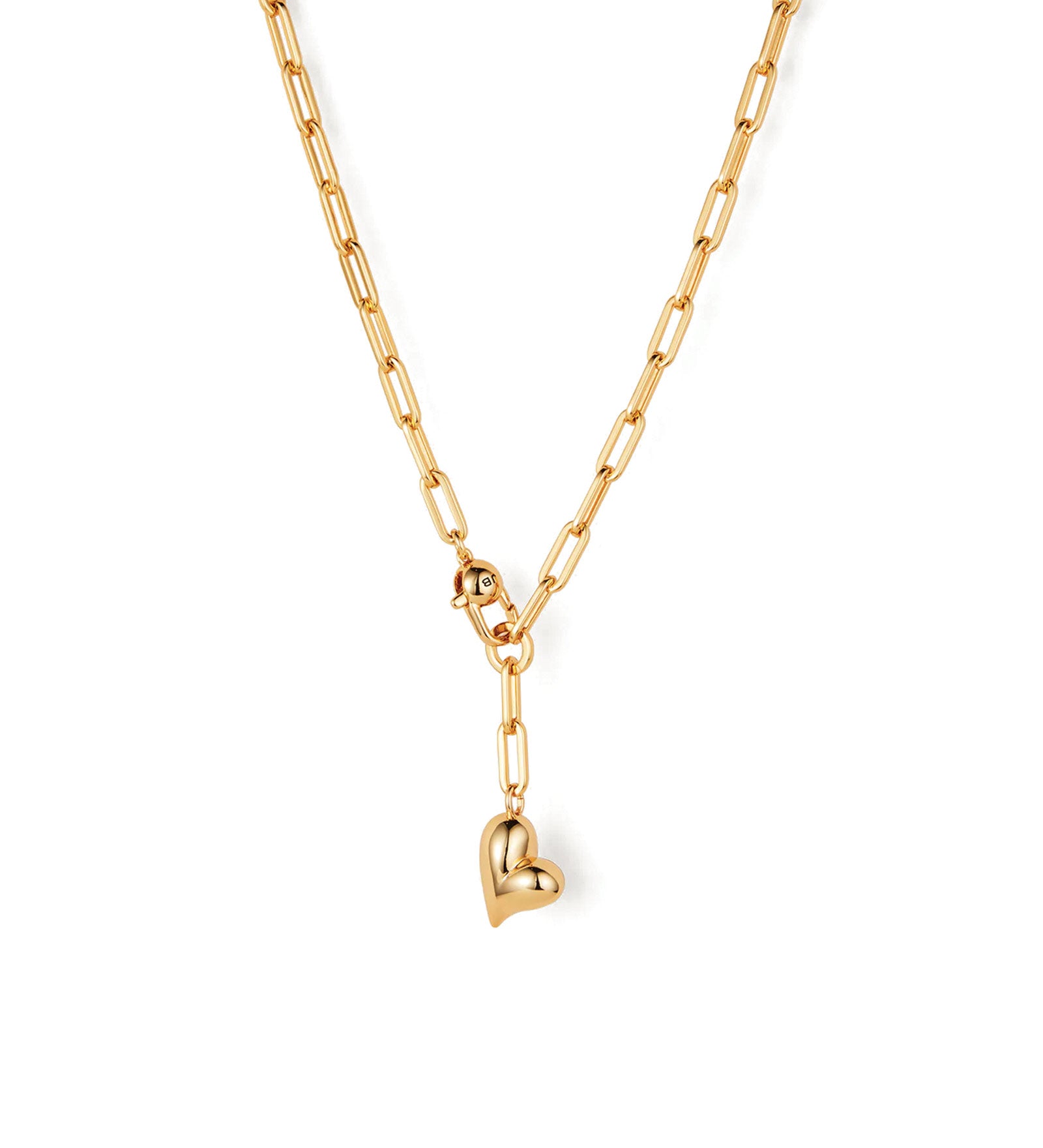 Jenny Bird-Puffy Heart Chain-Necklaces-14k Gold Plated-Blue Ruby Jewellery-Vancouver Canada