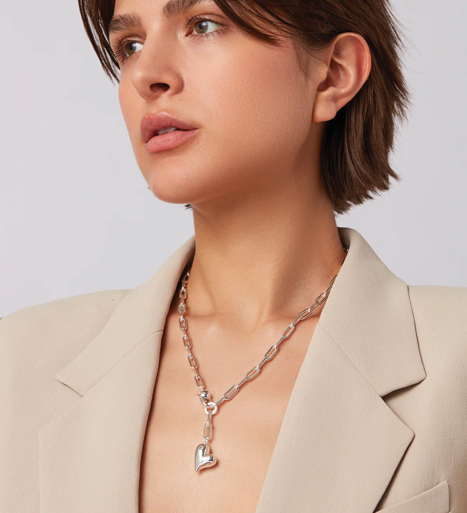 Jenny Bird-Puffy Heart Chain-Necklaces-Blue Ruby Jewellery-Vancouver Canada