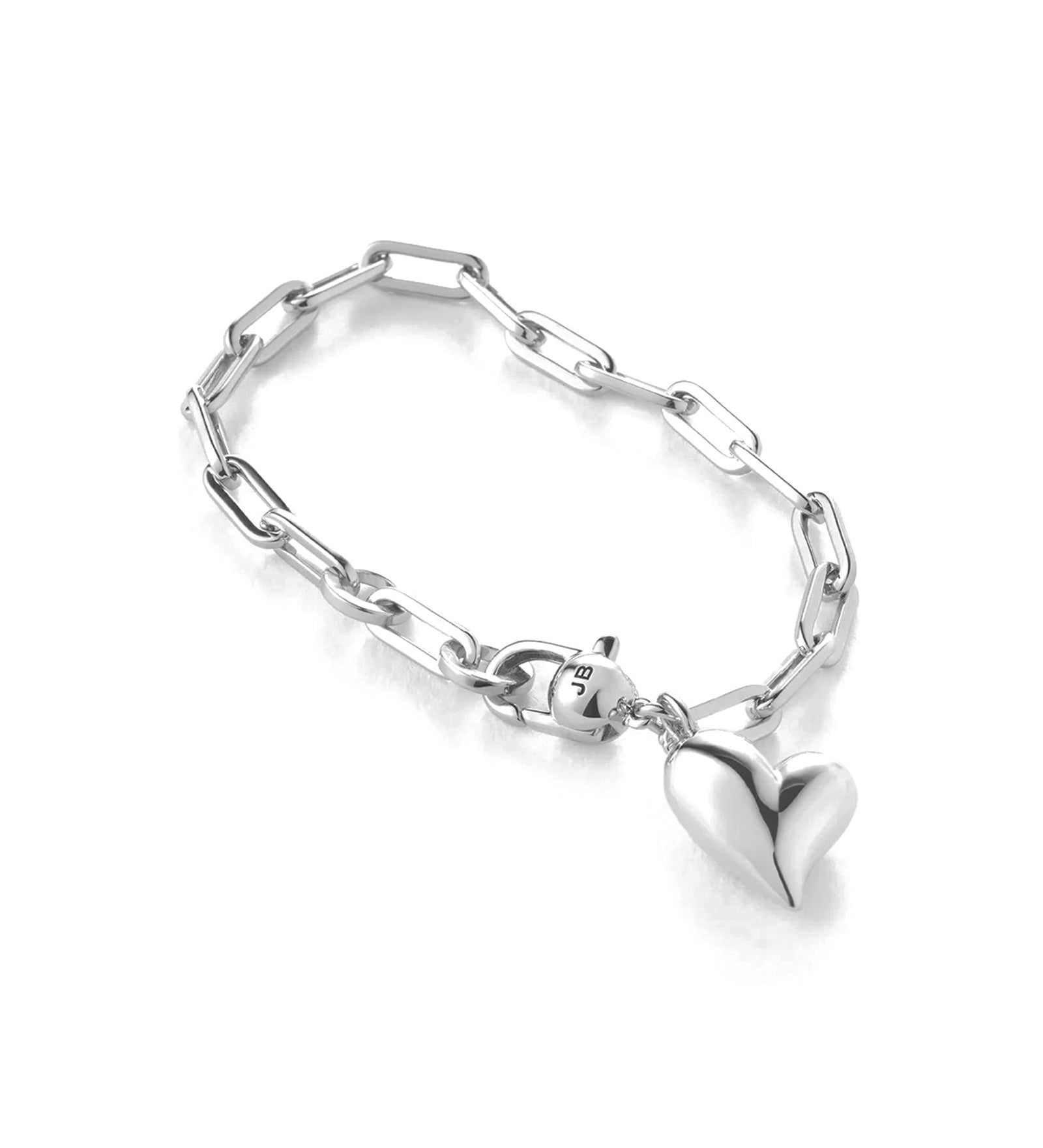 Jenny Bird-Puffy Heart Bracelet-Bracelets-Silver Plated-Blue Ruby Jewellery-Vancouver Canada