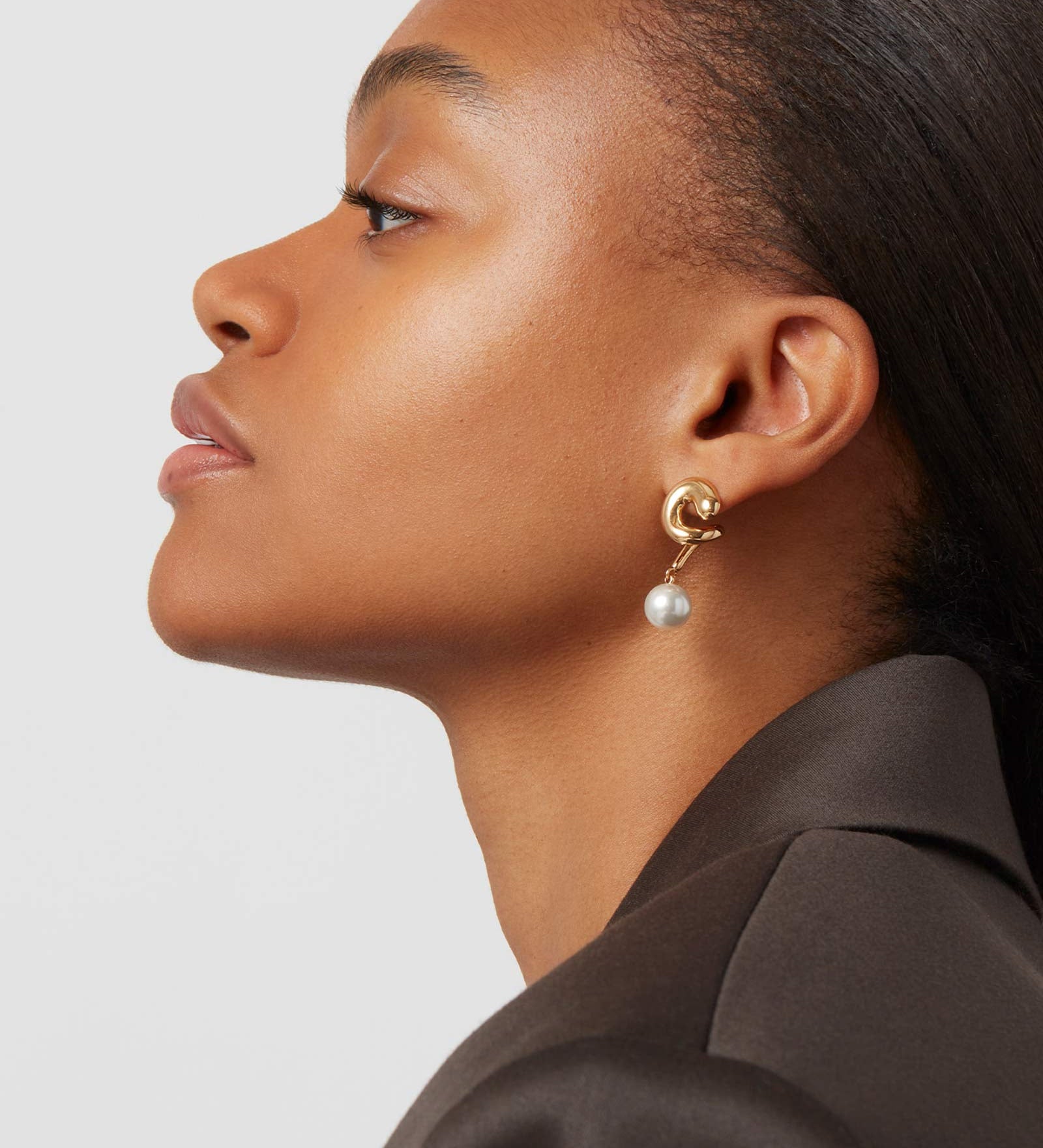 Jenny Bird-Daphne Earrings-Earrings-14k Gold Plated, White Pearl-Blue Ruby Jewellery-Vancouver Canada