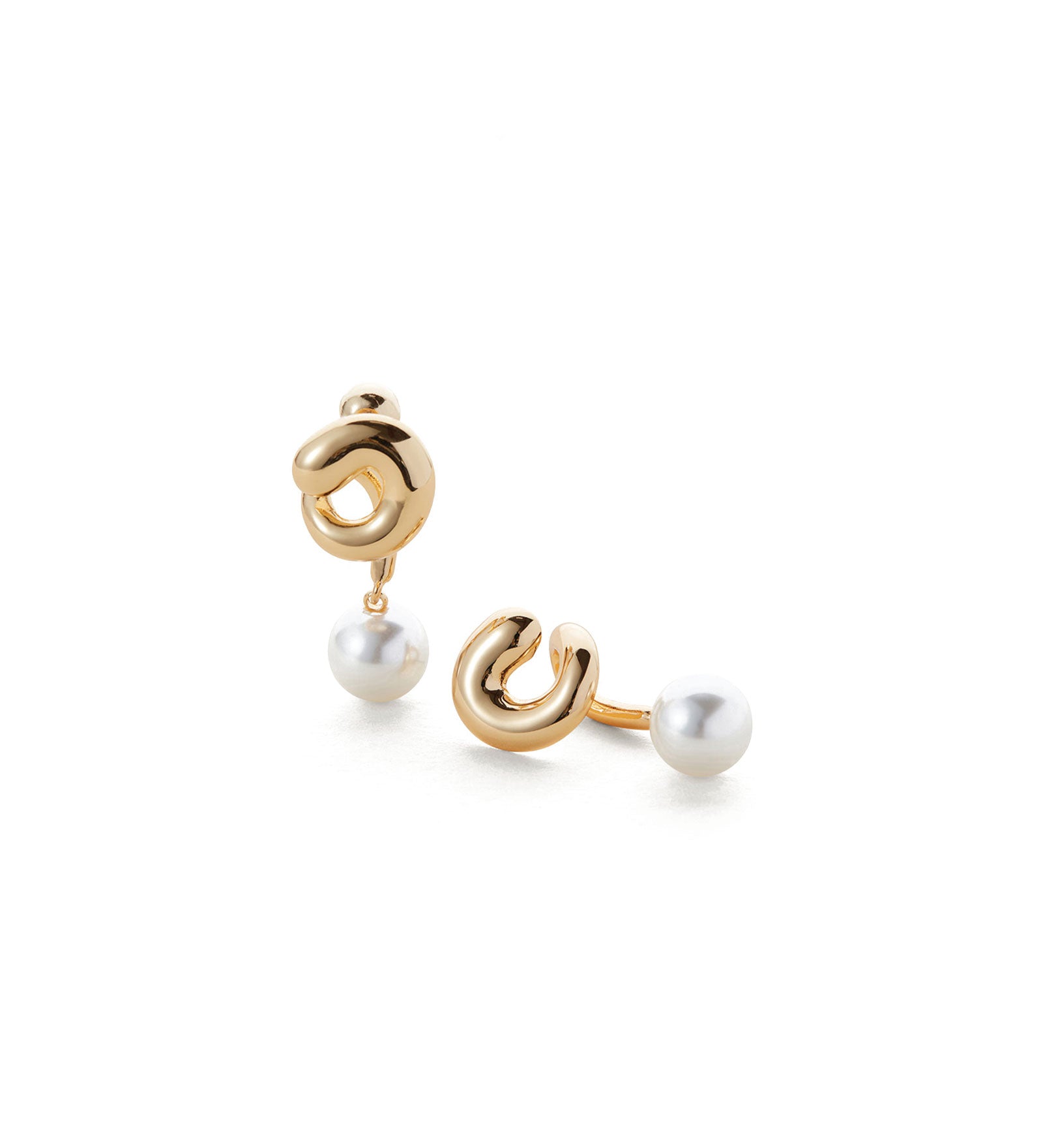Jenny Bird-Daphne Earrings-Earrings-14k Gold Plated, White Pearl-Blue Ruby Jewellery-Vancouver Canada