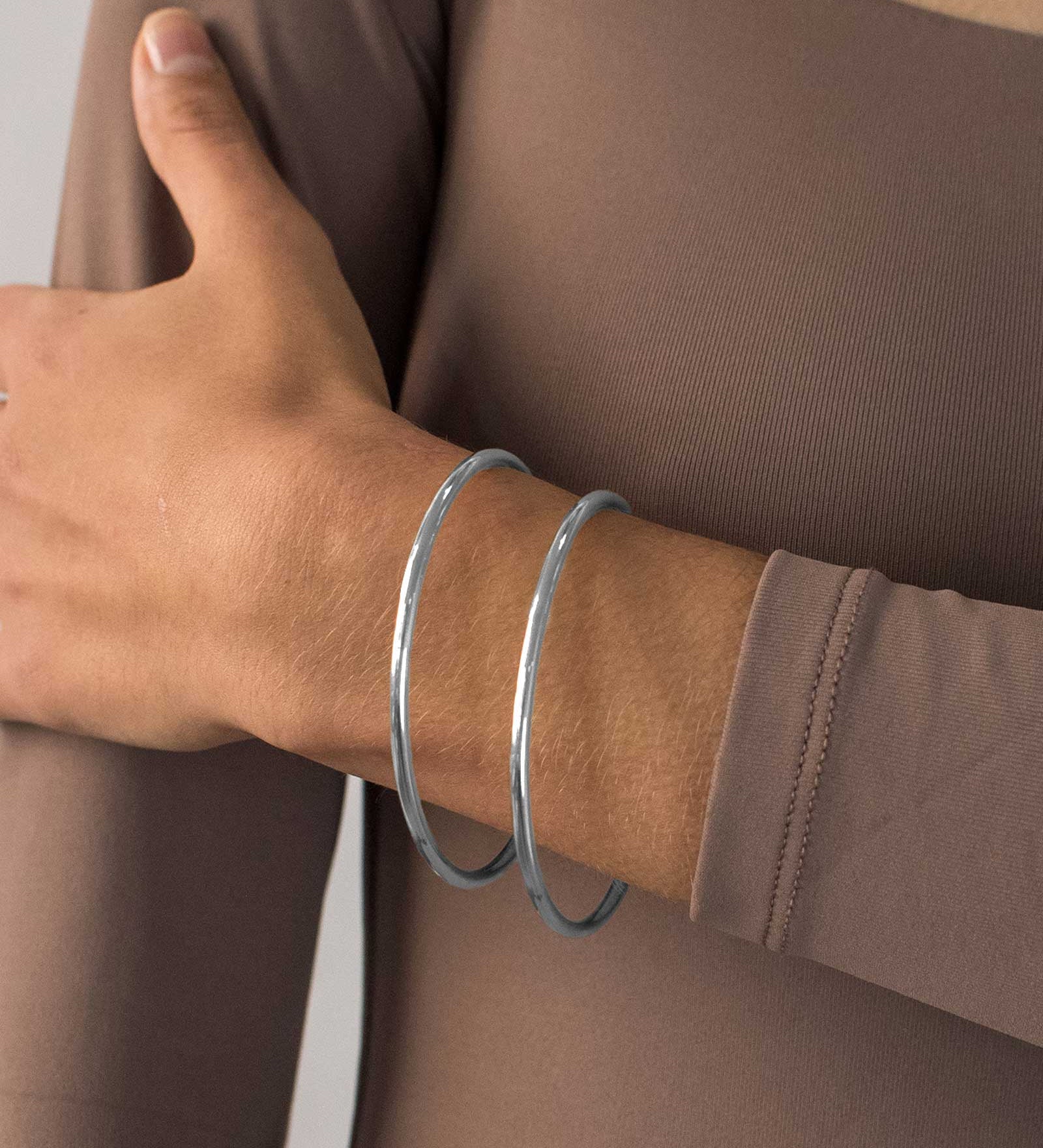 Dane Bangle Set Platinum Plated Steel