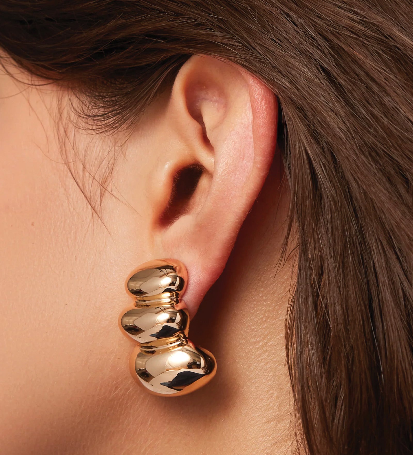 Non-Stop Clip On Earrings 14k Gold Dipped Brass