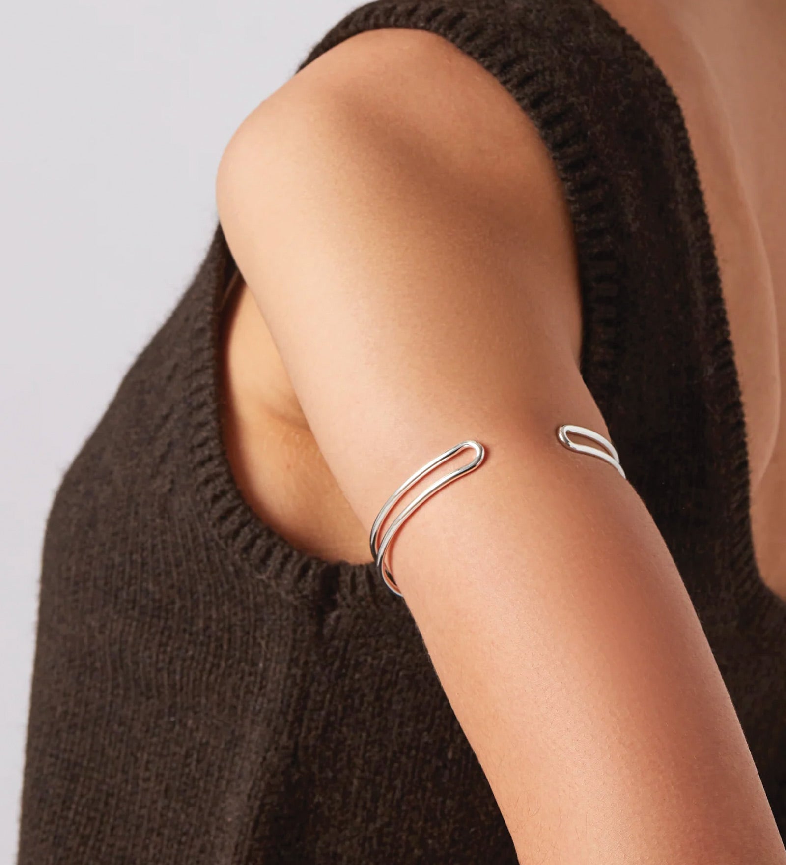 Yaya Arm Cuff Silver Dipped Brass