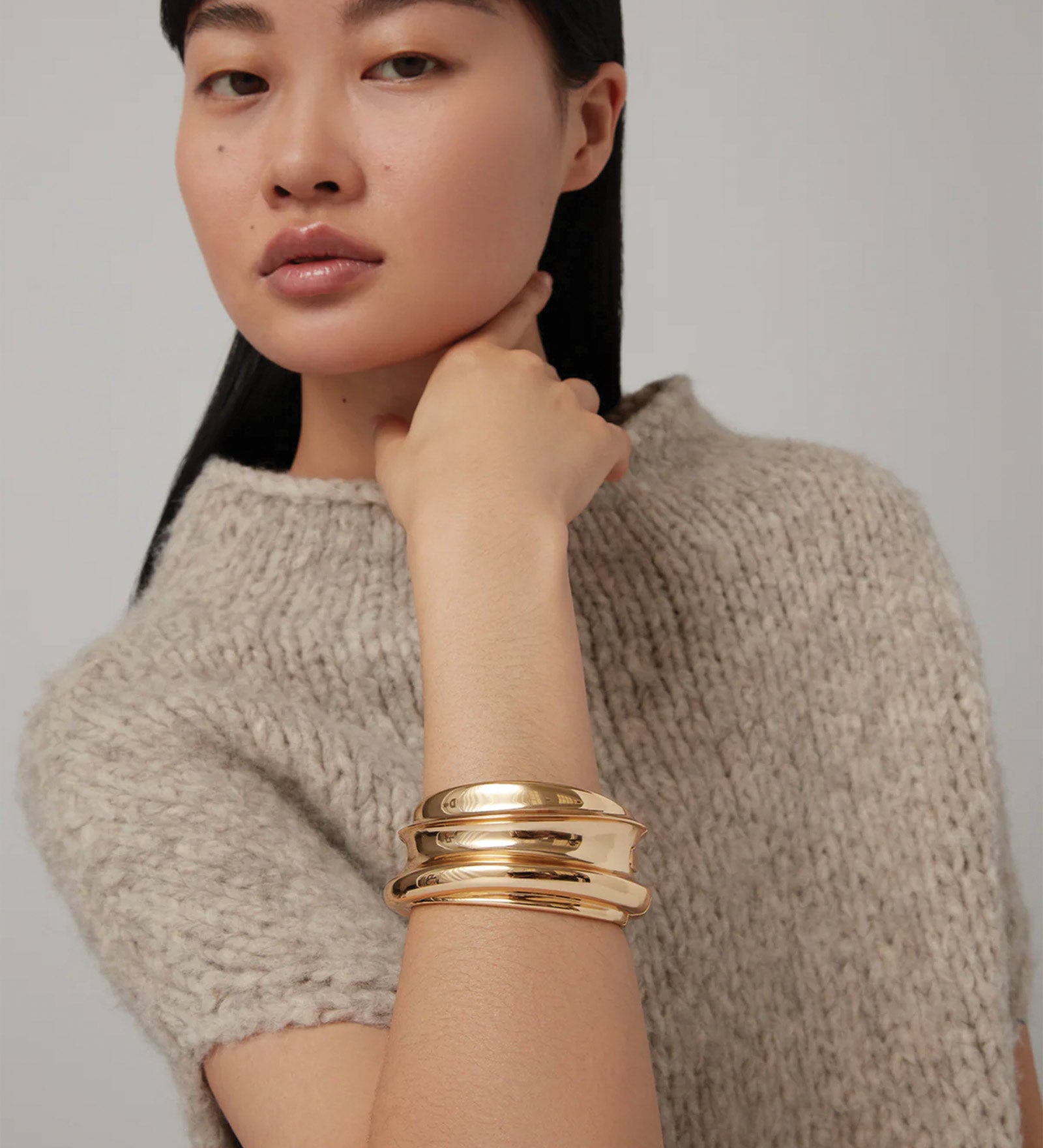 Lennon Mega Bangle Gold Tone Dipped