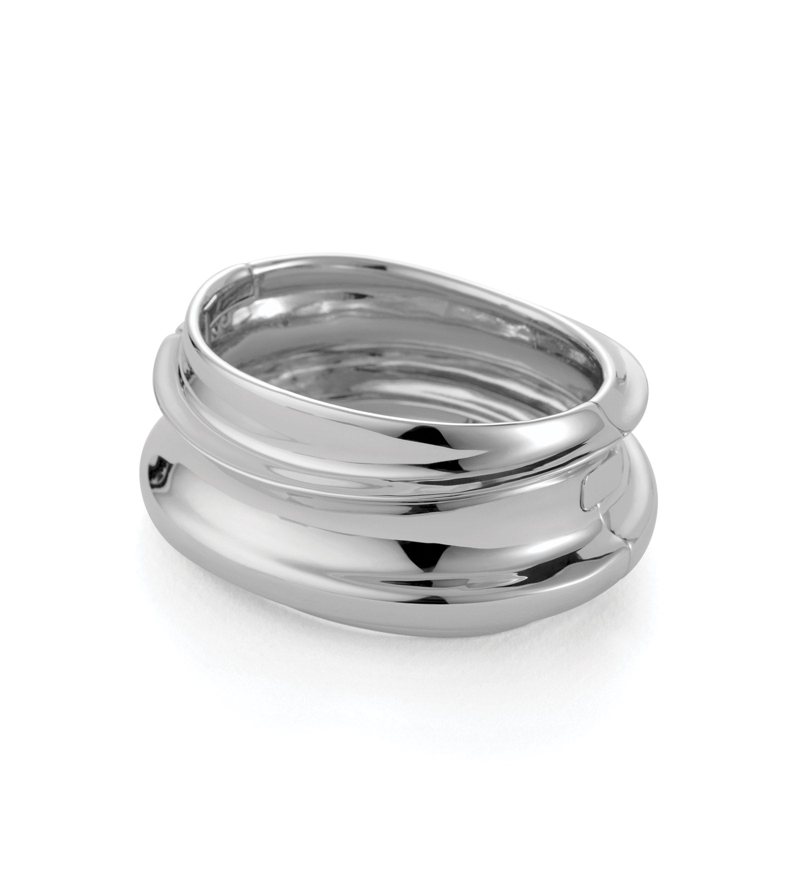 Lennon Mega Bangle Silver Dipped Brass