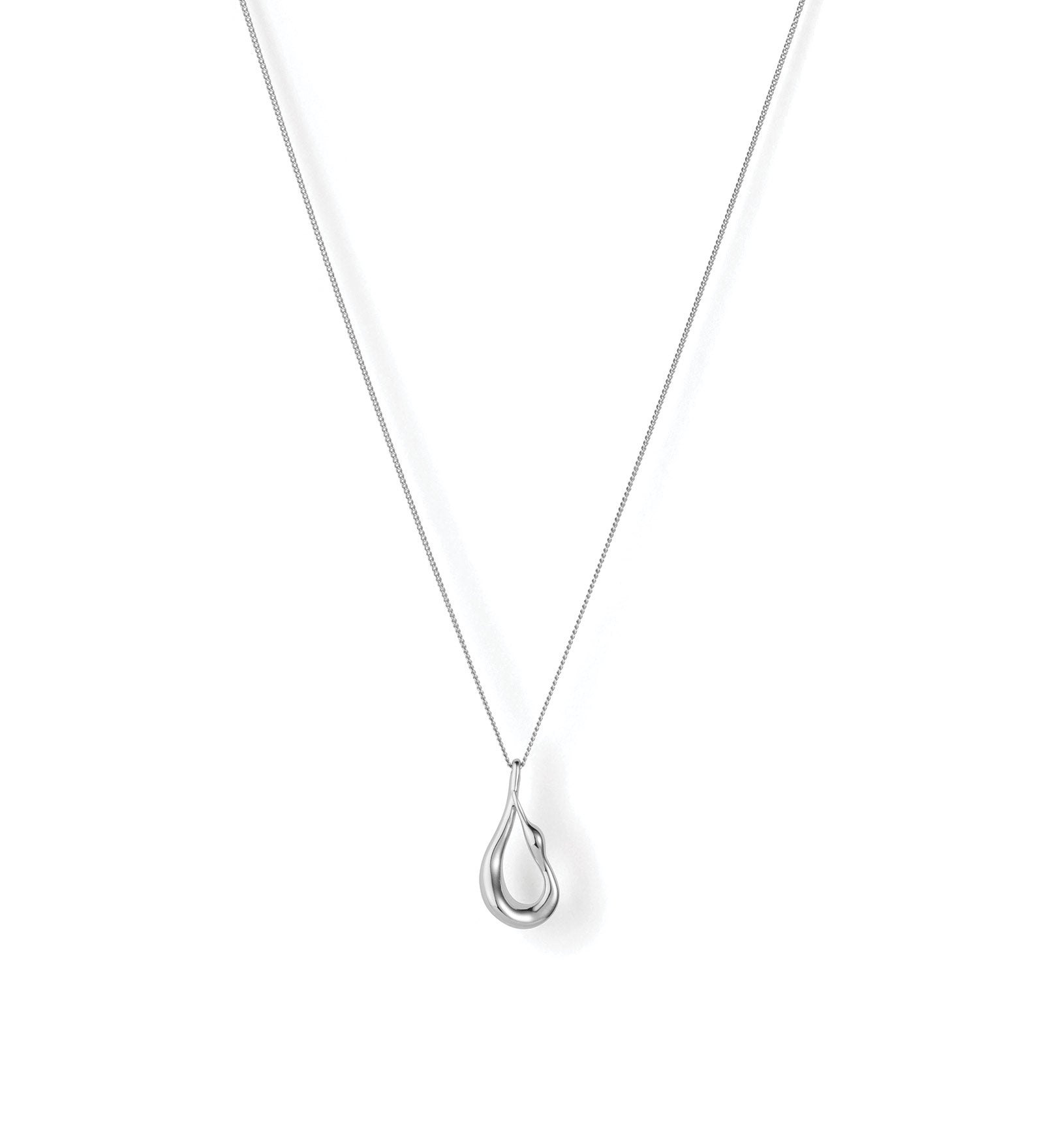 Mini Egret Pendant Necklace Silver Dipped Brass